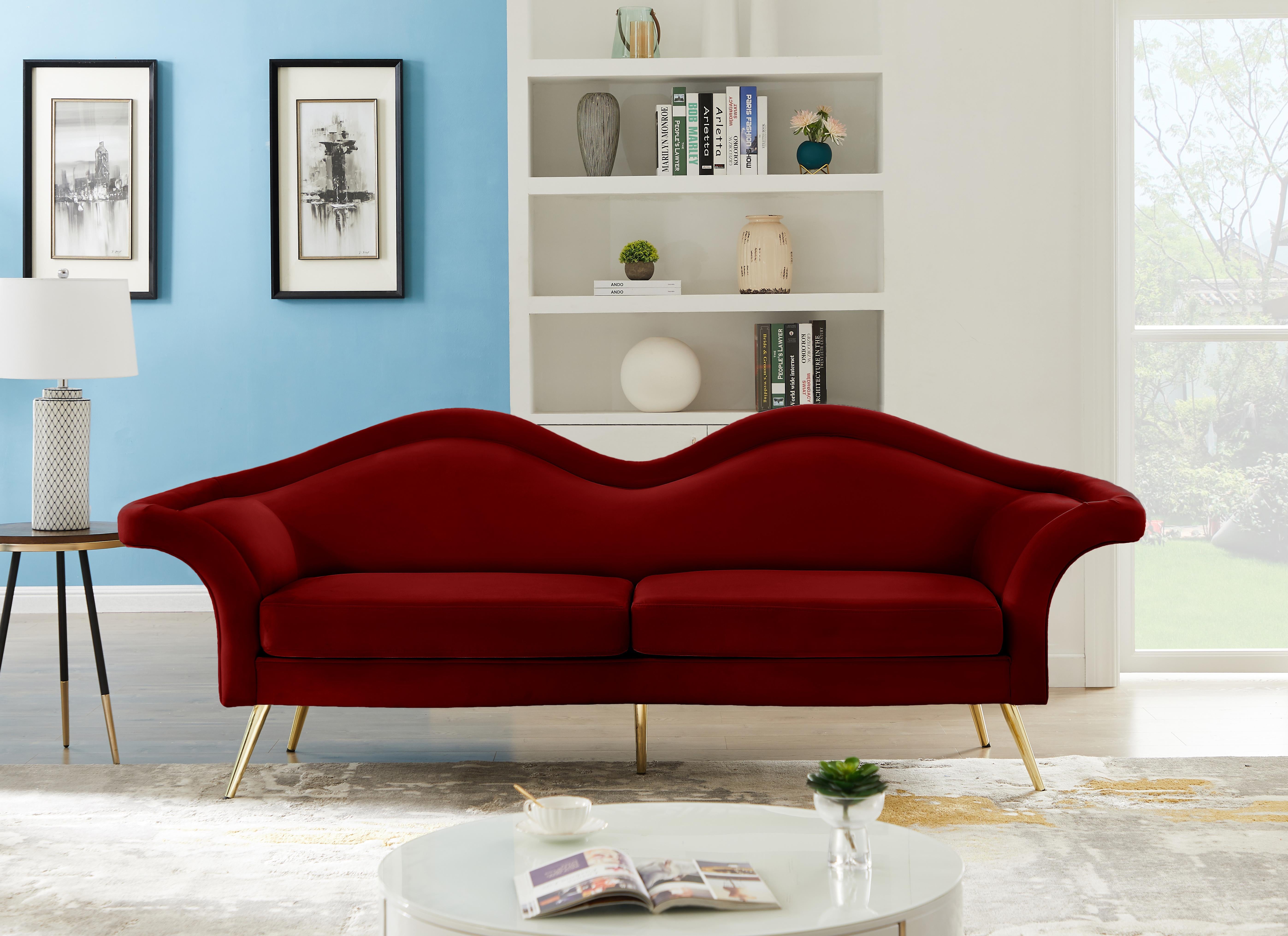 Lips Red Velvet Sofa - Luxury Home Furniture (MI)