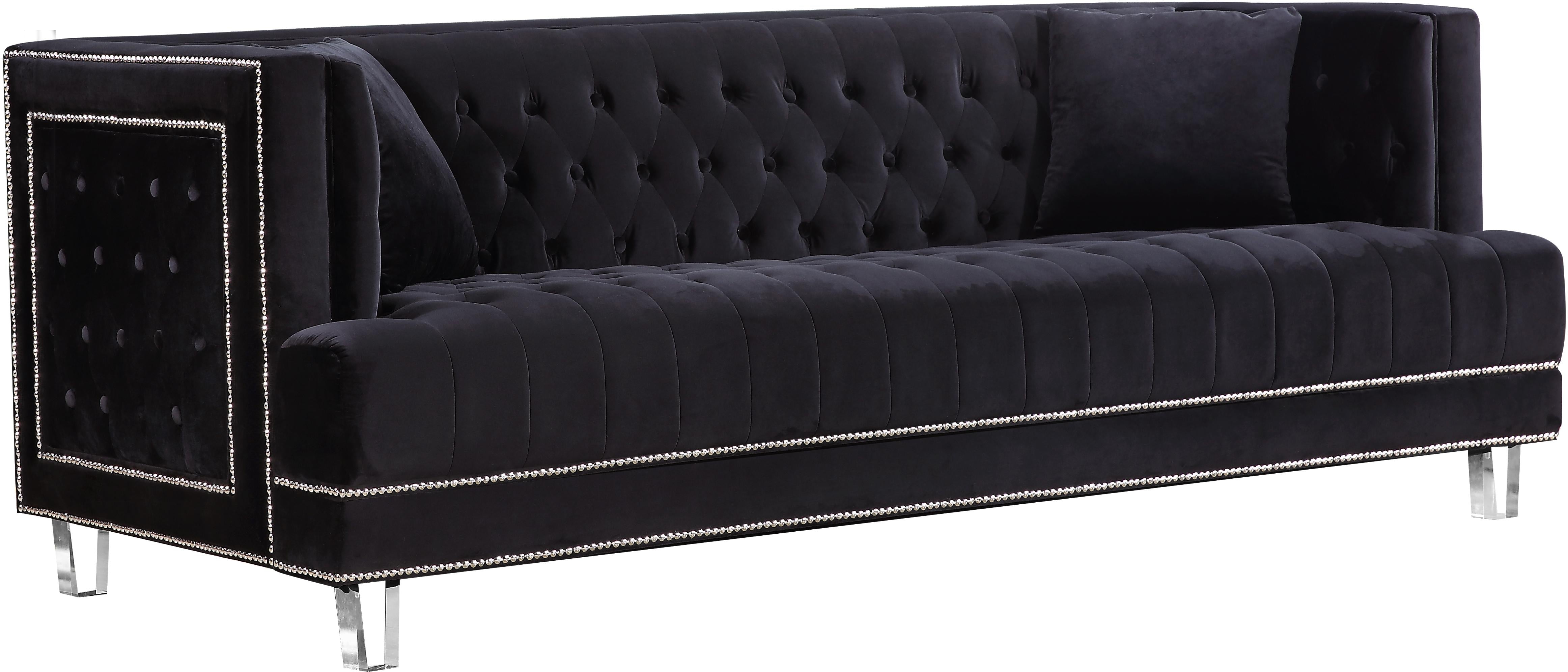 Lucas Black Velvet Sofa - Luxury Home Furniture (MI)