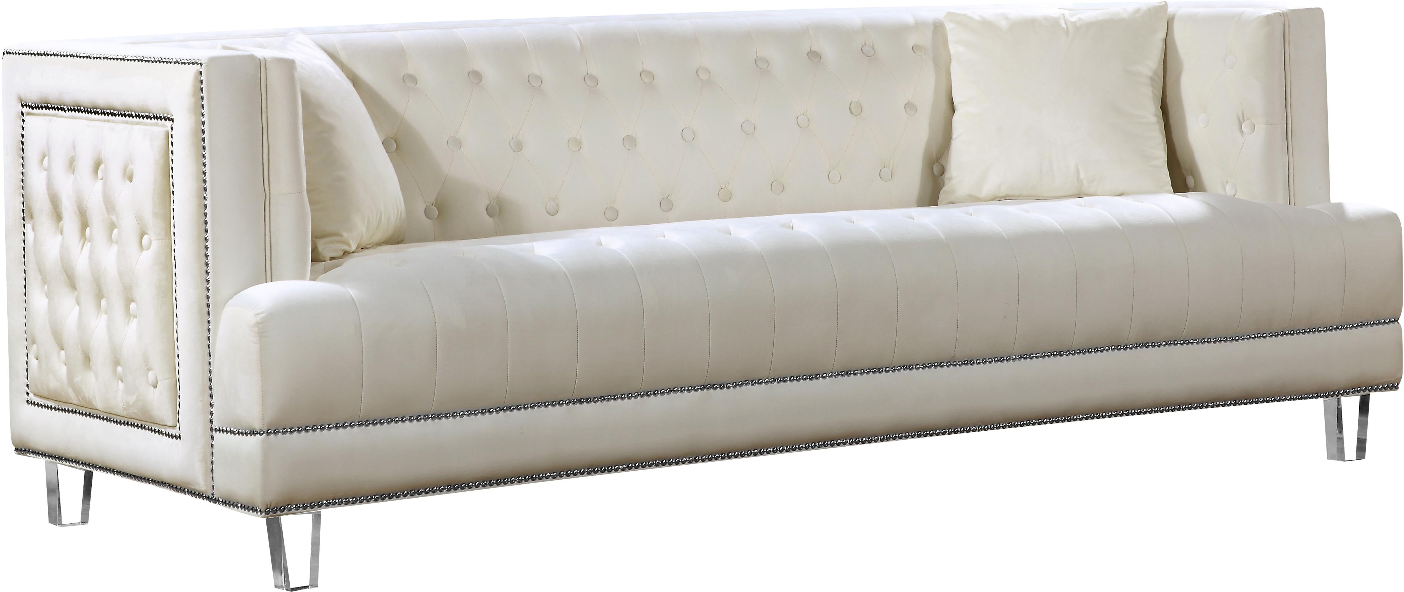 Lucas Cream Velvet Sofa - Luxury Home Furniture (MI)