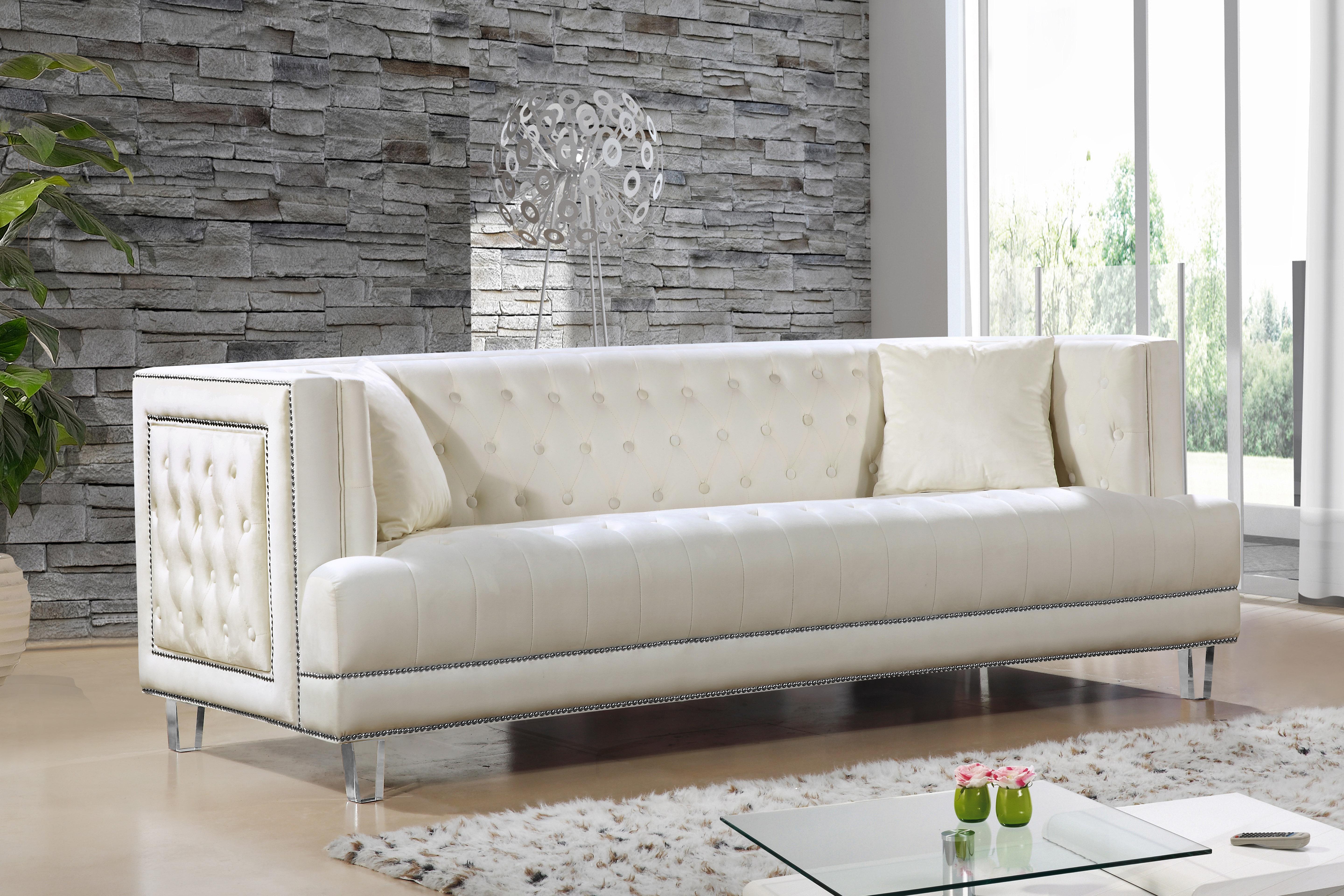 Lucas Cream Velvet Sofa - Luxury Home Furniture (MI)