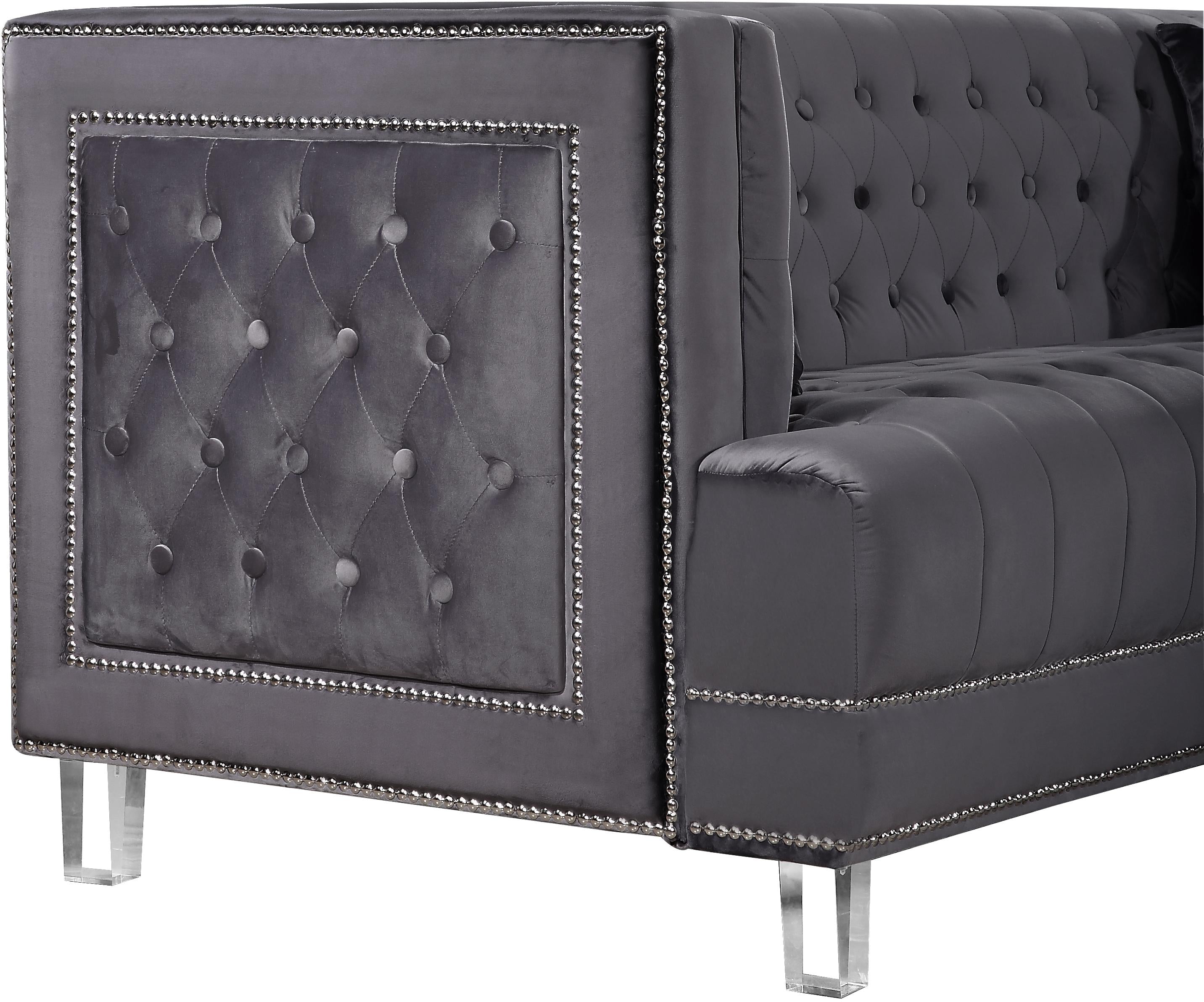 Lucas Grey Velvet Chair - Luxury Home Furniture (MI)