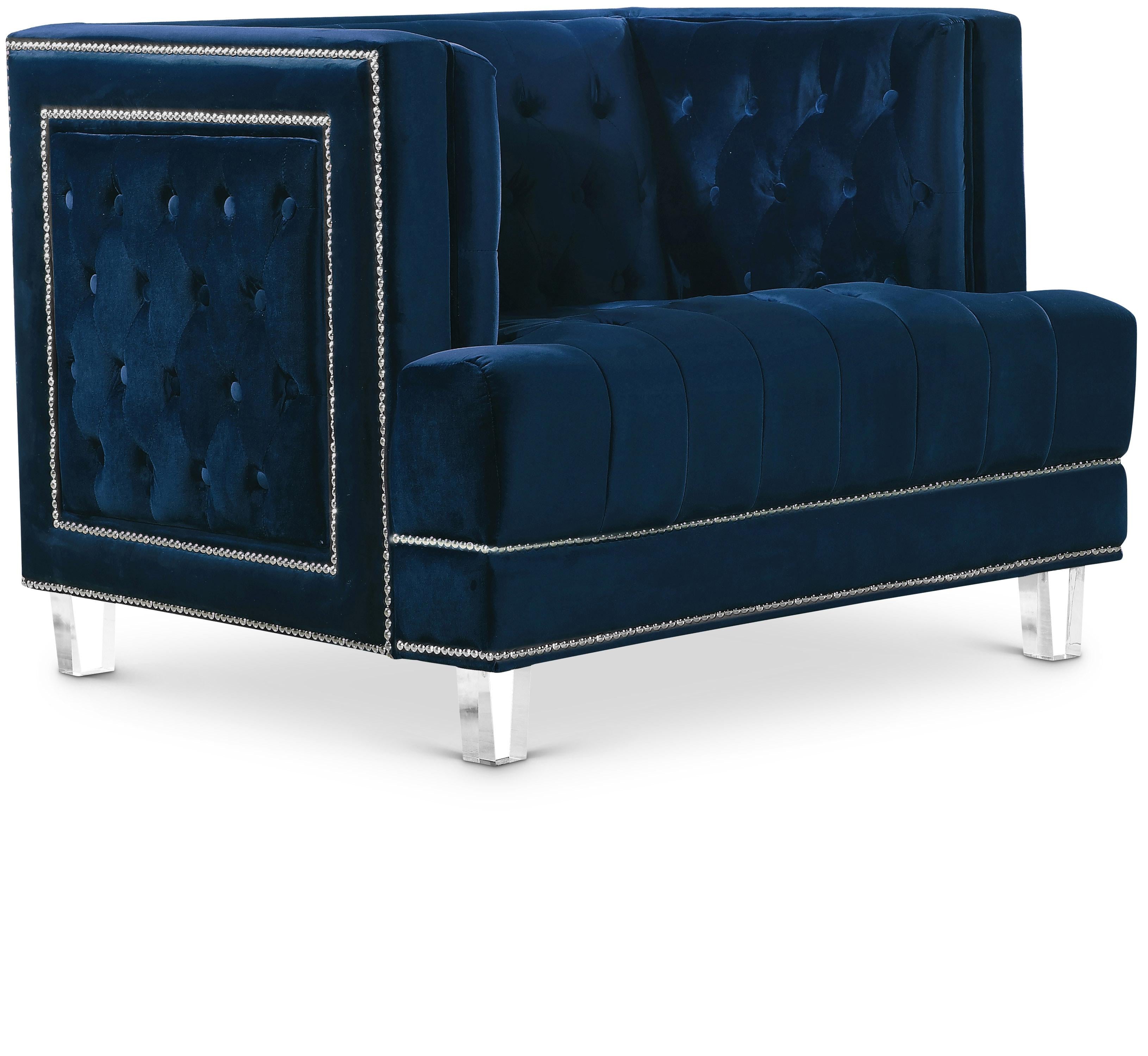 Lucas Navy Velvet Chair - Luxury Home Furniture (MI)