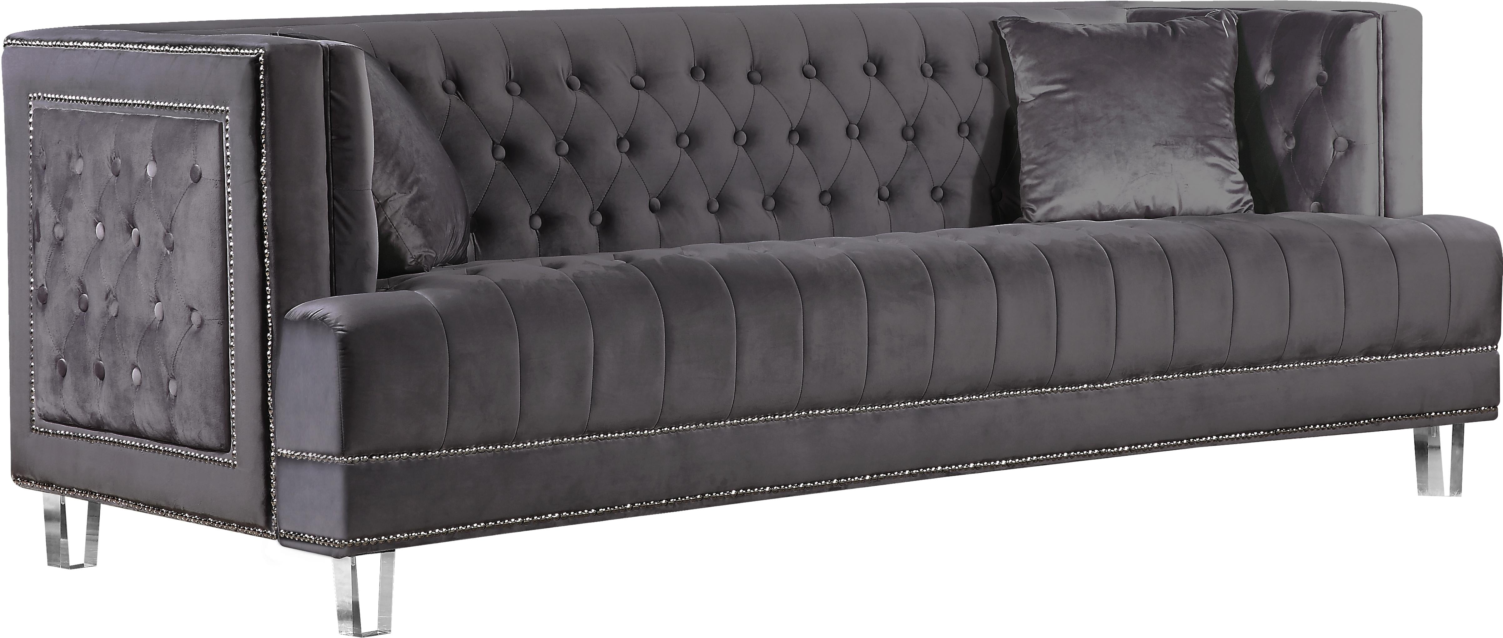Lucas Grey Velvet Sofa - Luxury Home Furniture (MI)