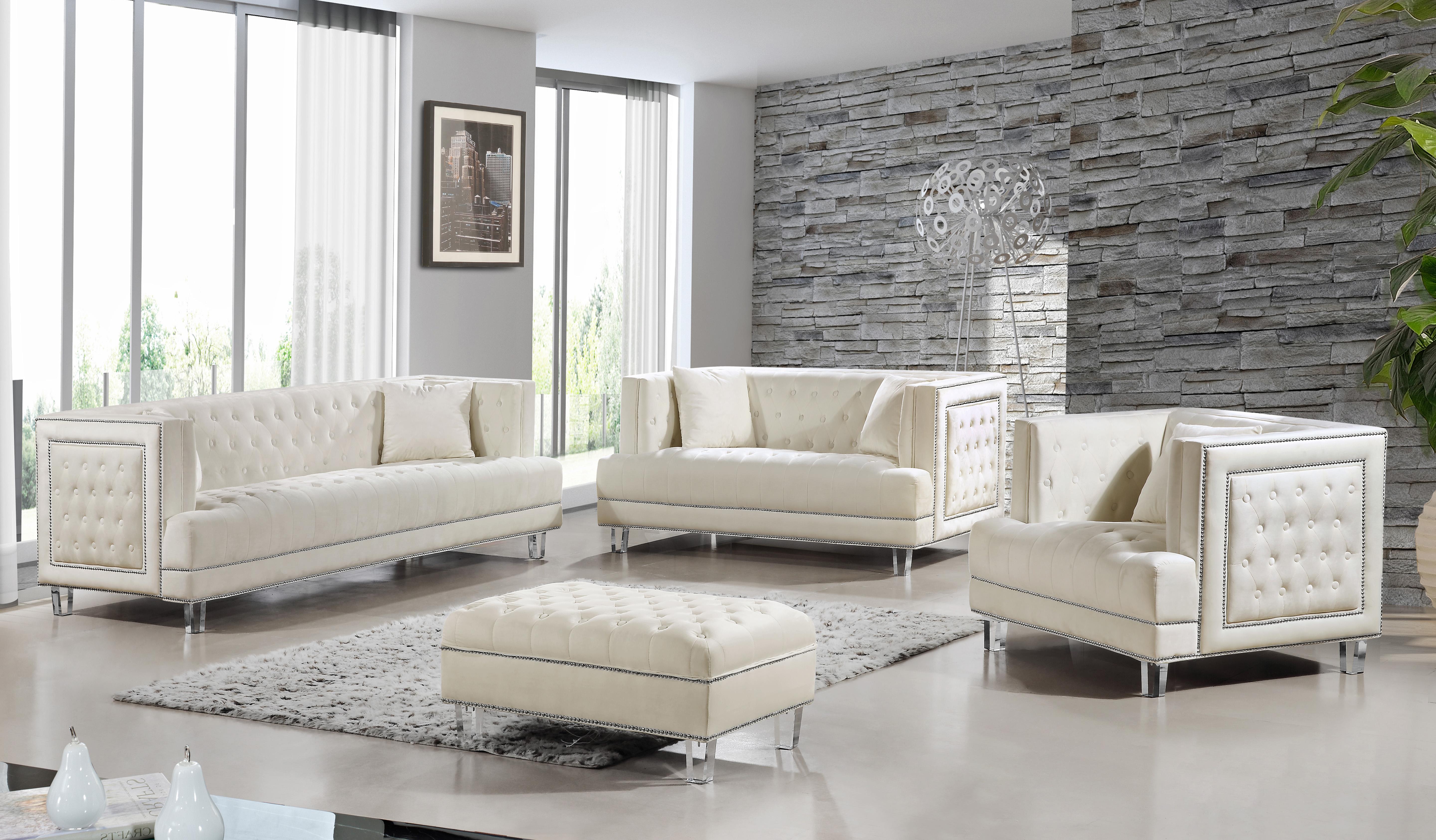 Lucas Cream Velvet Sofa - Luxury Home Furniture (MI)
