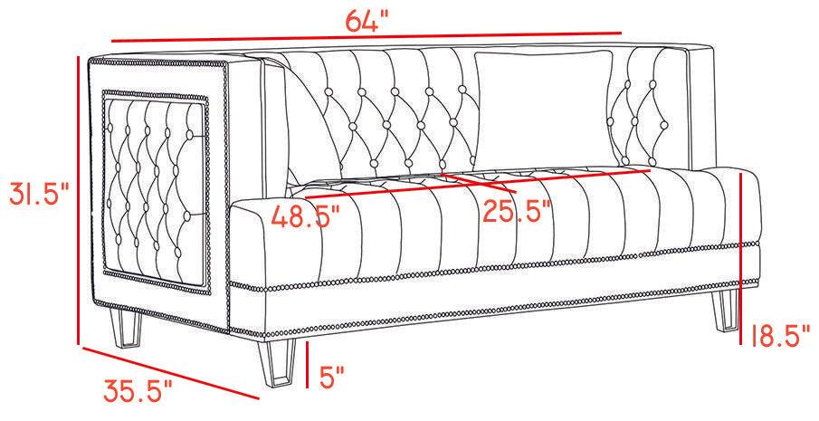 Lucas Navy Velvet Loveseat - Luxury Home Furniture (MI)