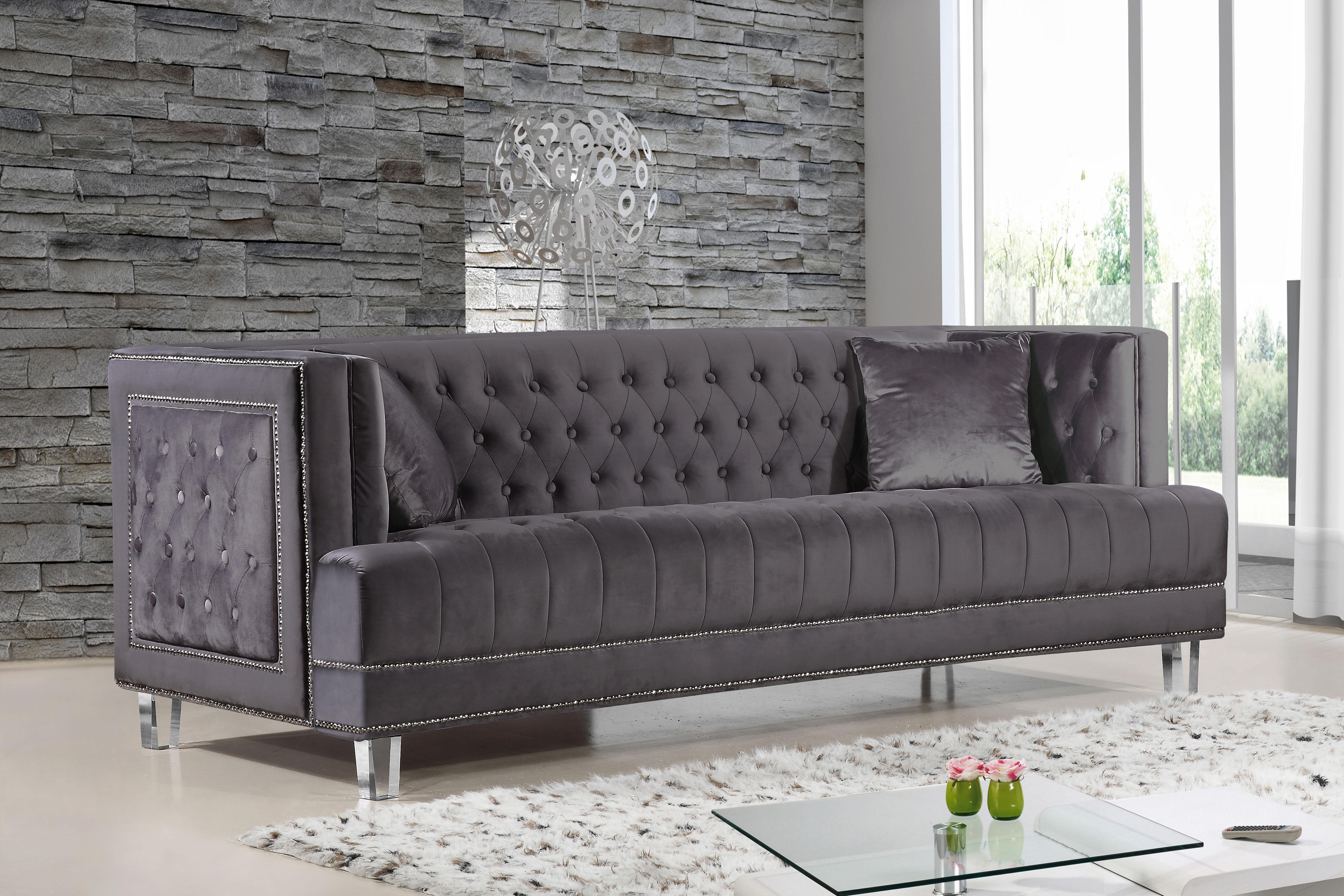 Lucas Grey Velvet Sofa - Luxury Home Furniture (MI)