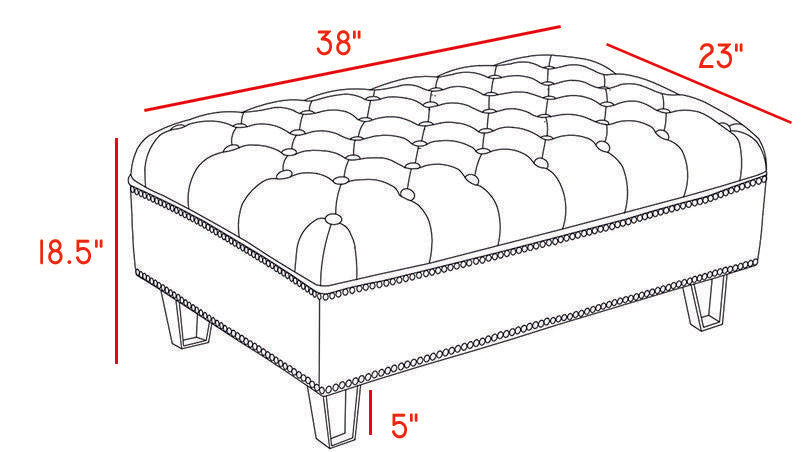 Lucas Navy Velvet Ottoman - Luxury Home Furniture (MI)