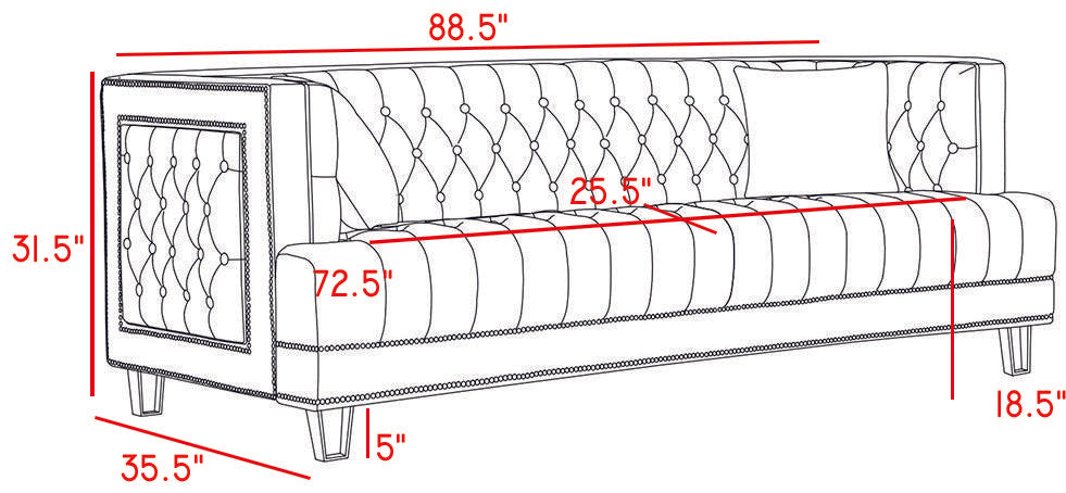 Lucas Grey Velvet Sofa - Luxury Home Furniture (MI)