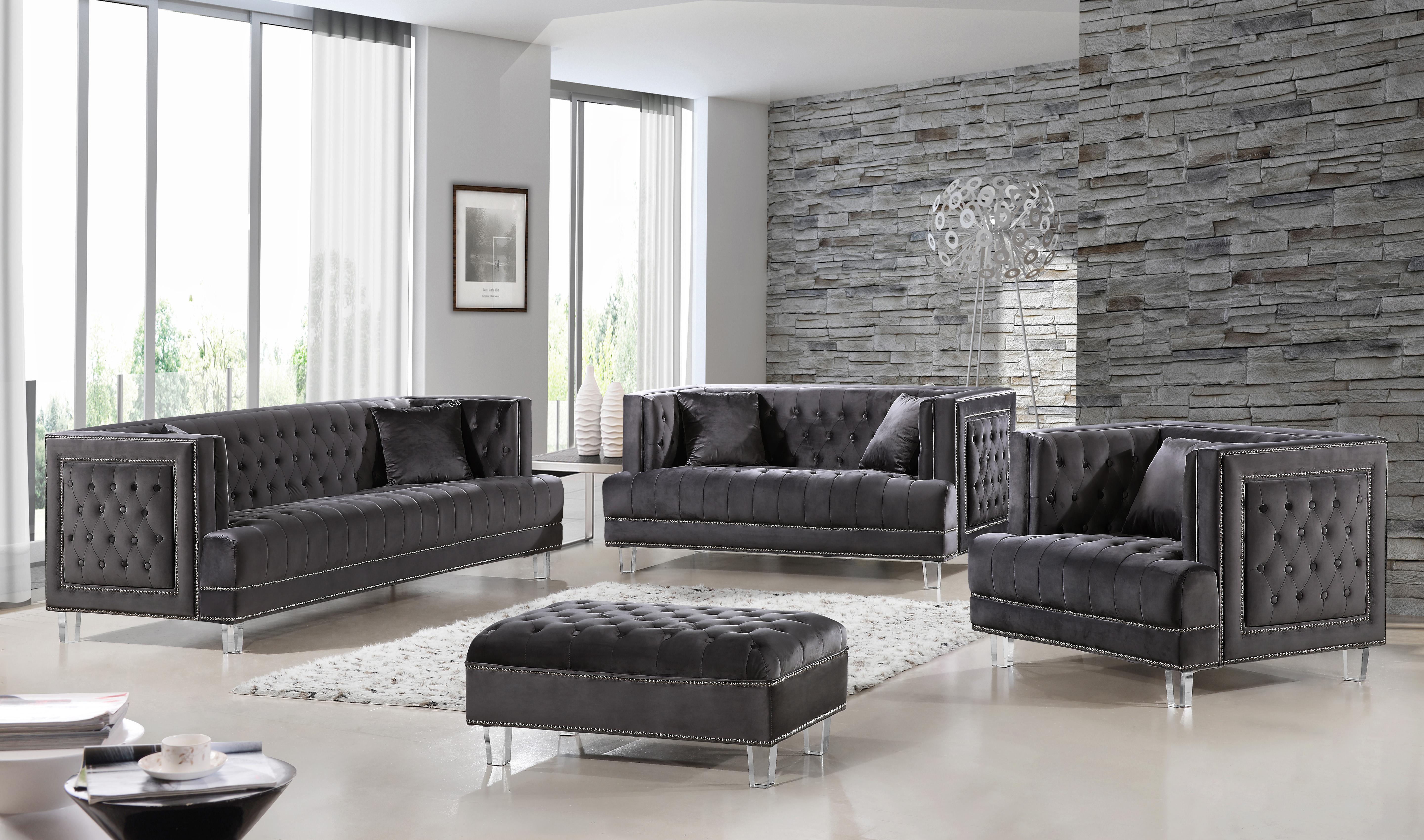 Lucas Grey Velvet Sofa - Luxury Home Furniture (MI)