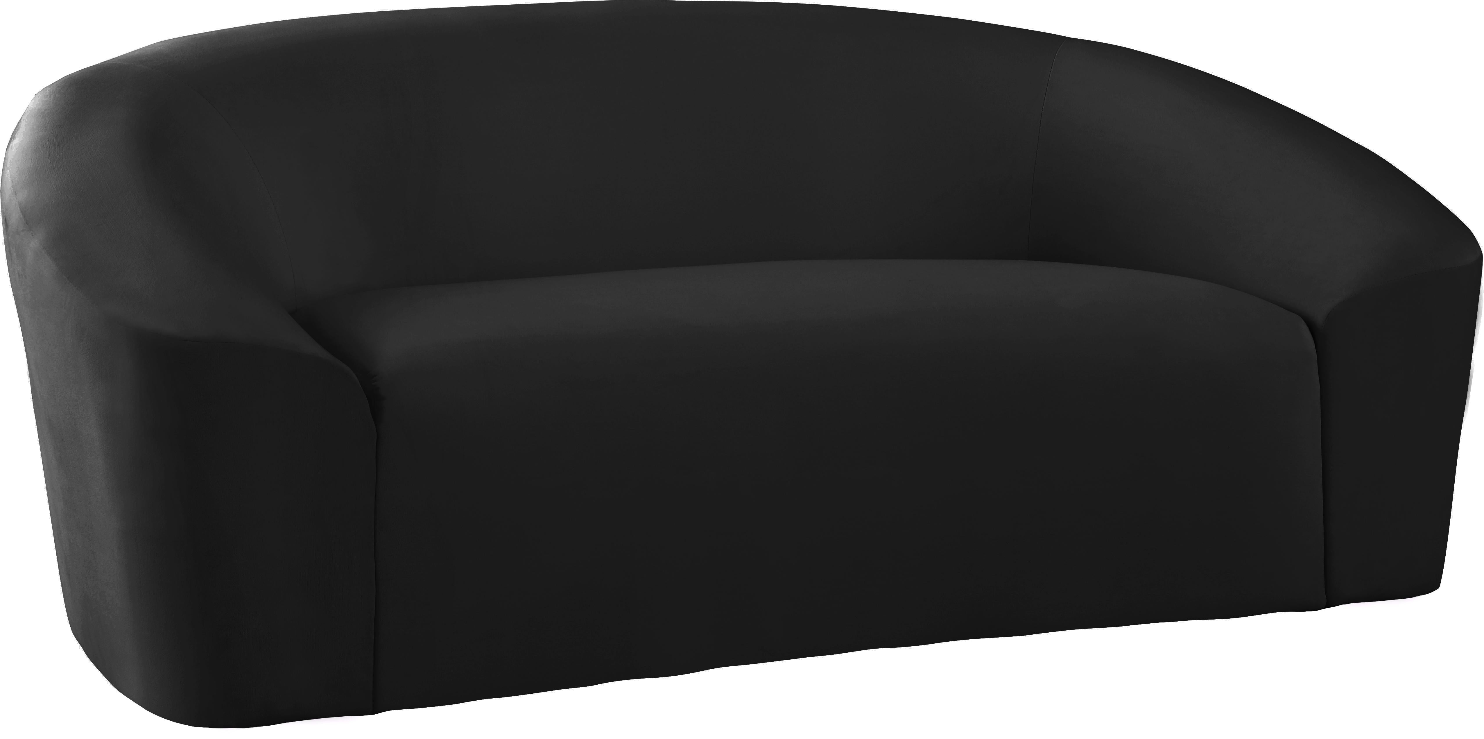 Riley Black Velvet Loveseat - Luxury Home Furniture (MI)