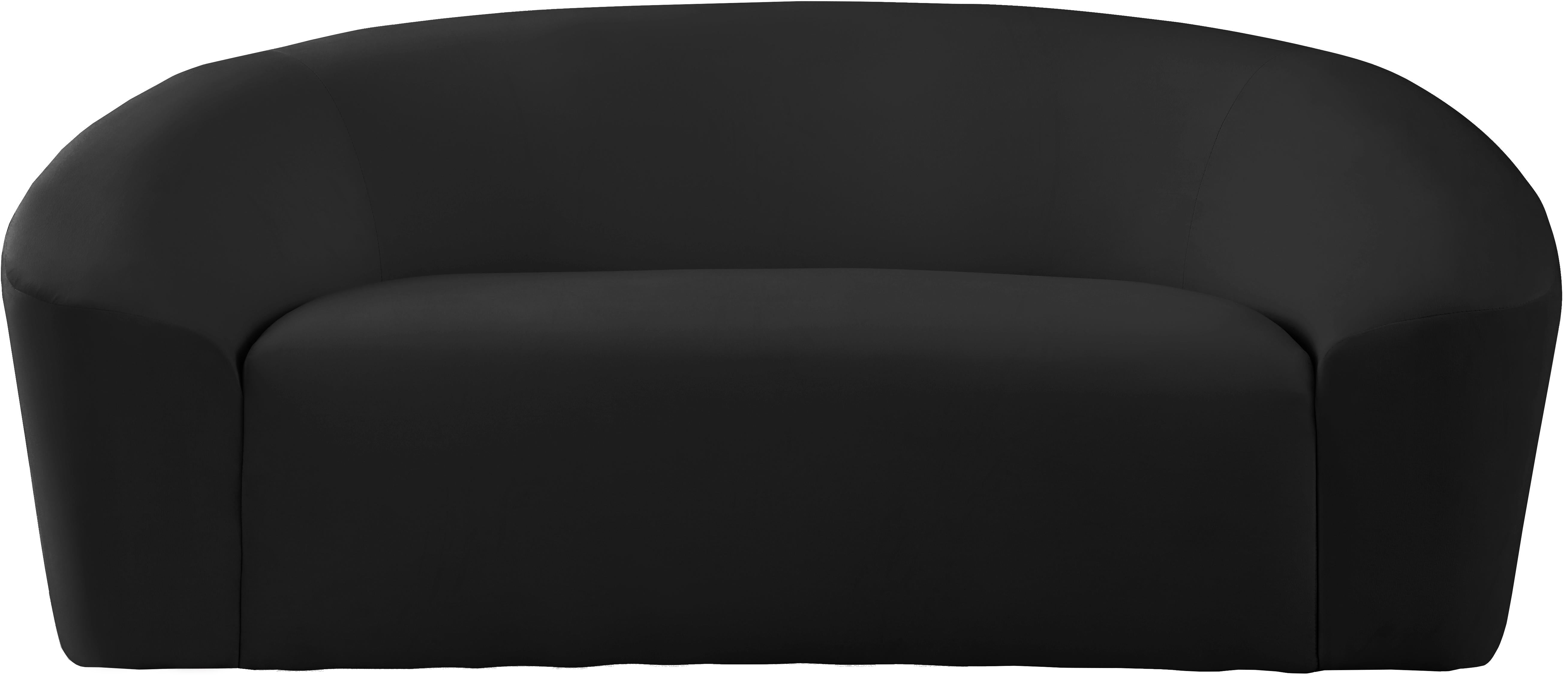 Riley Black Velvet Loveseat - Luxury Home Furniture (MI)