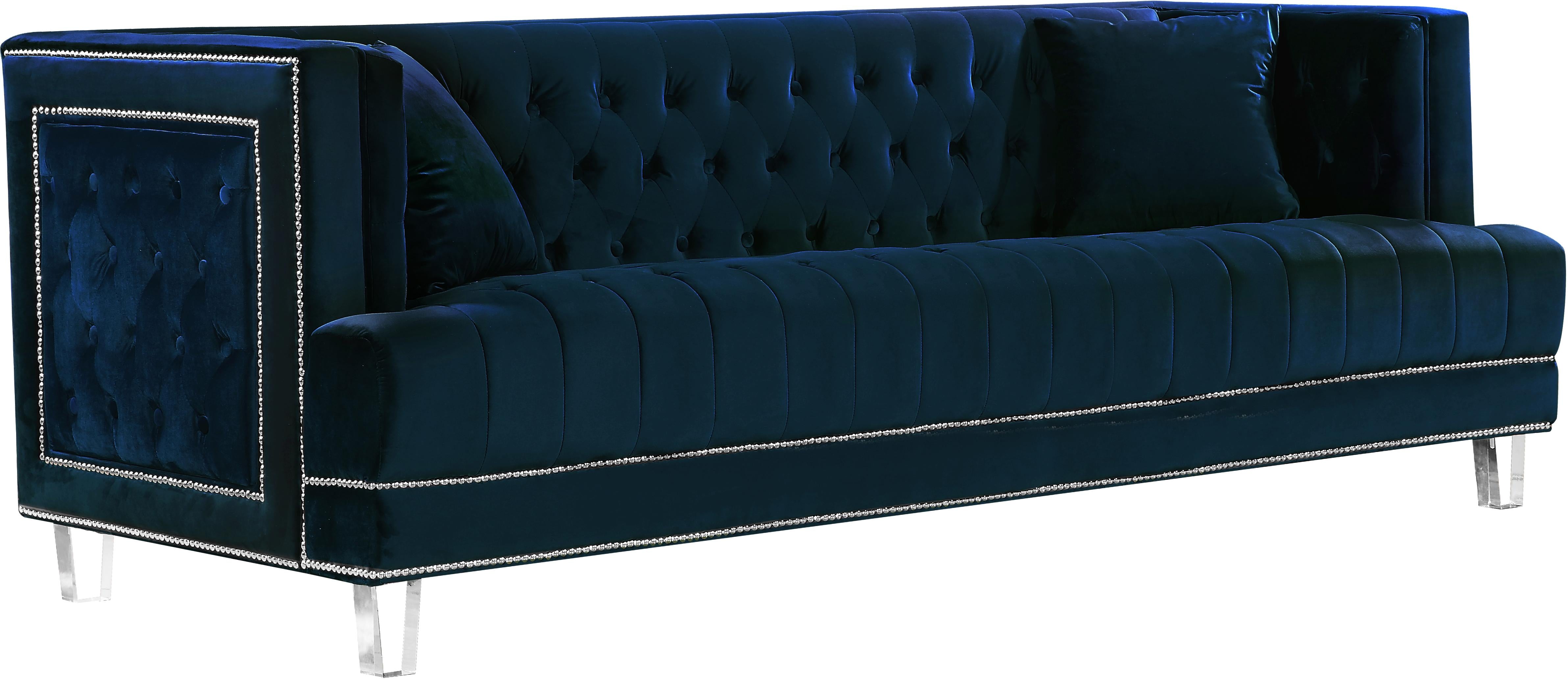 Lucas Navy Velvet Sofa - Luxury Home Furniture (MI)