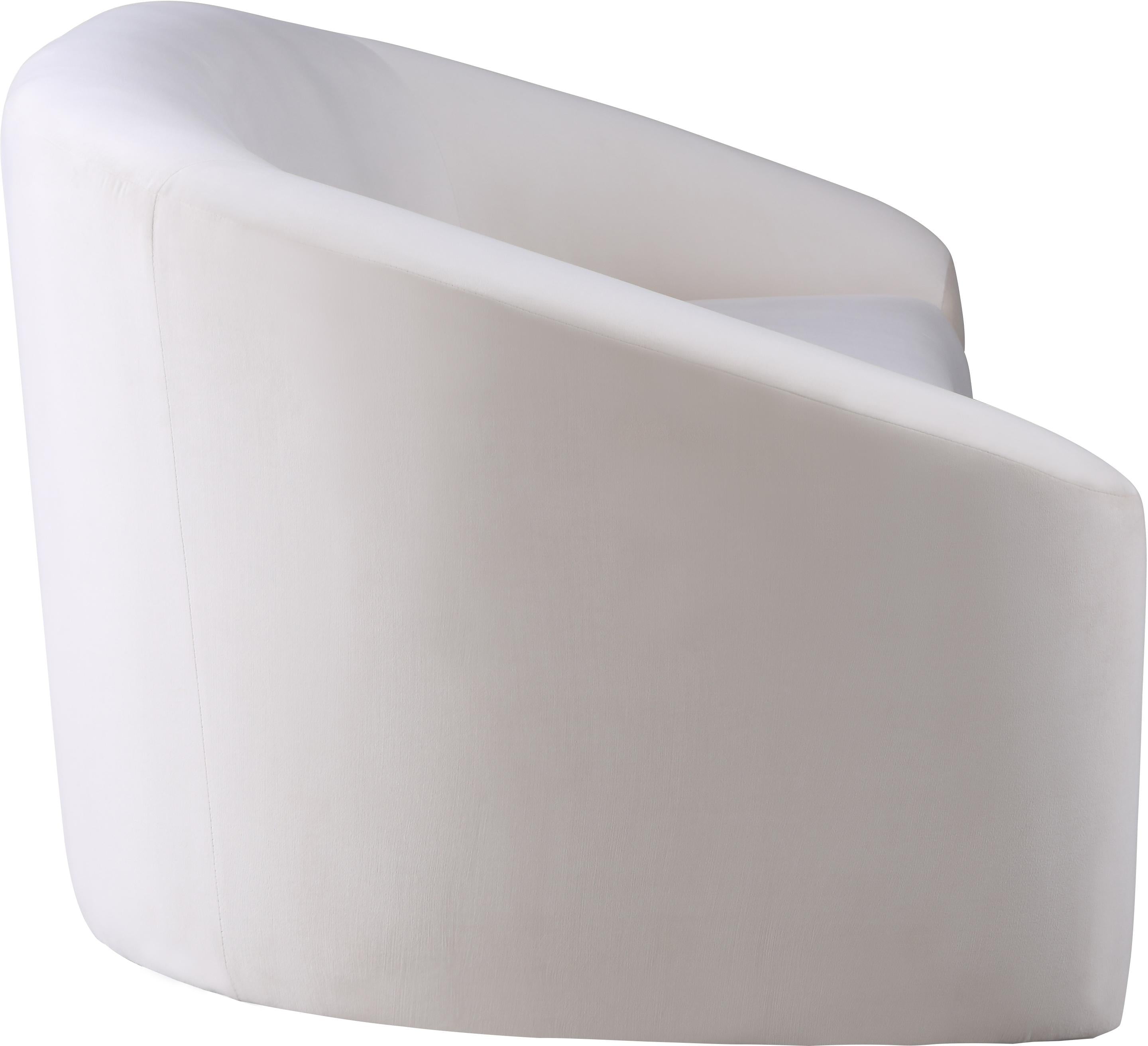Riley Cream Velvet Loveseat - Luxury Home Furniture (MI)