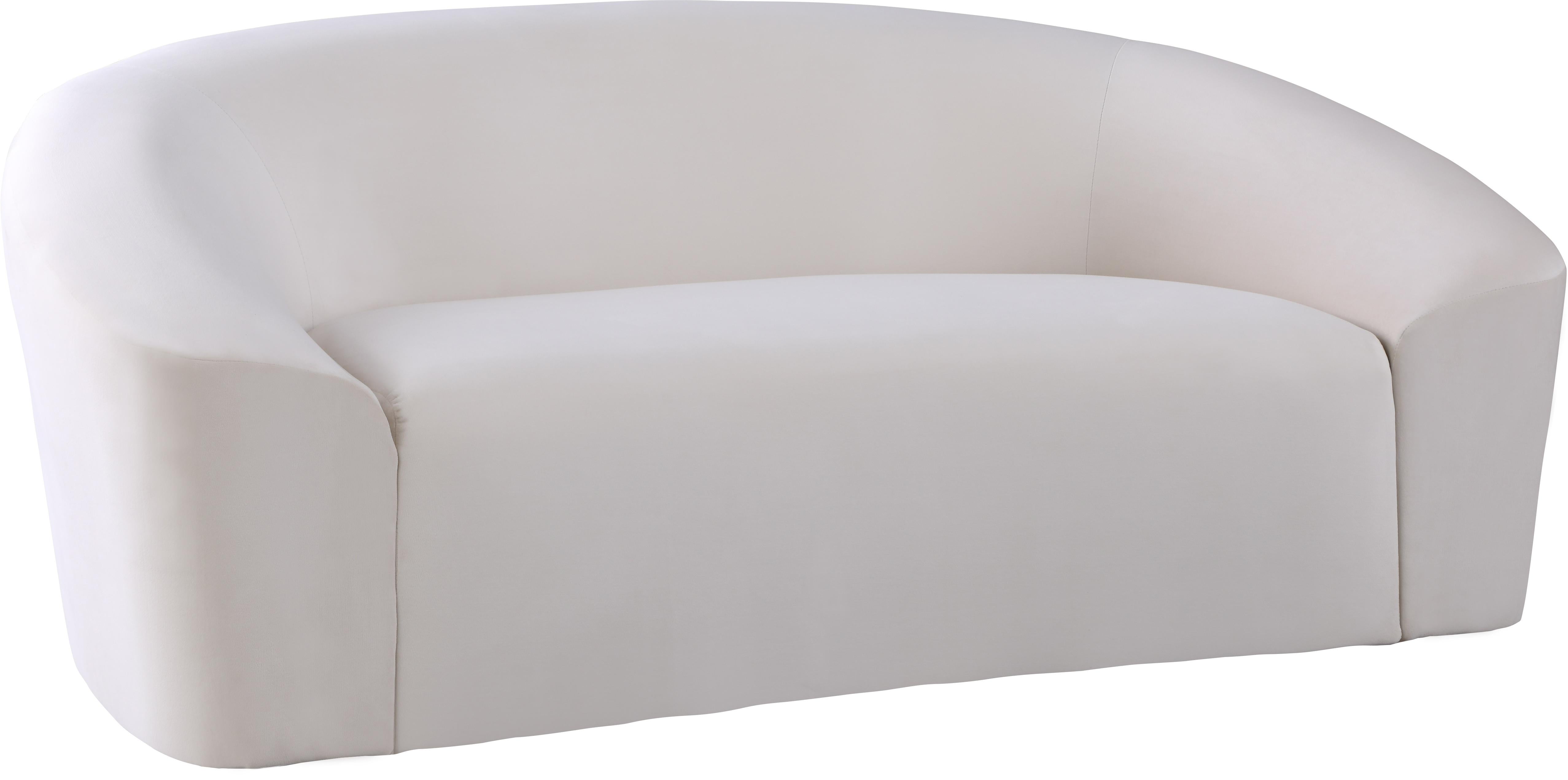 Riley Cream Velvet Loveseat - Luxury Home Furniture (MI)
