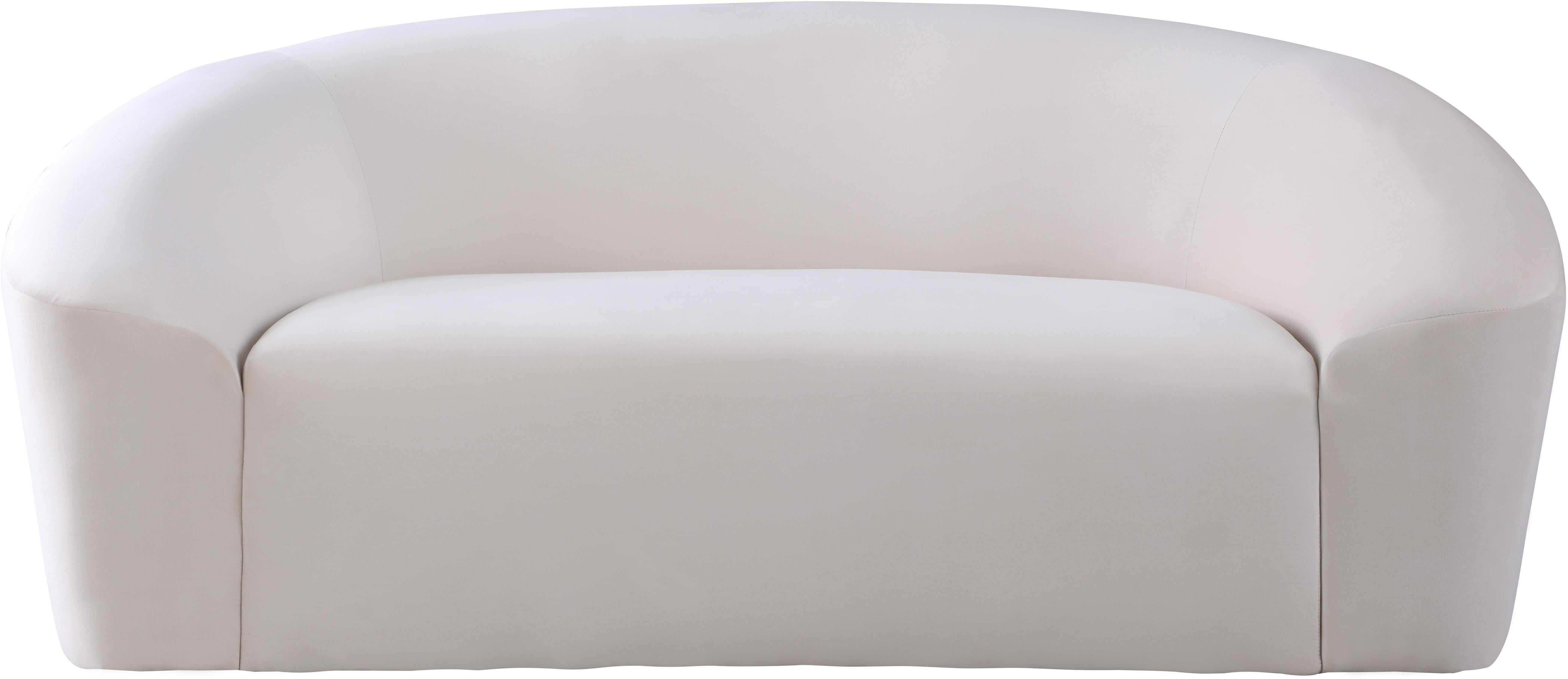 Riley Cream Velvet Loveseat - Luxury Home Furniture (MI)