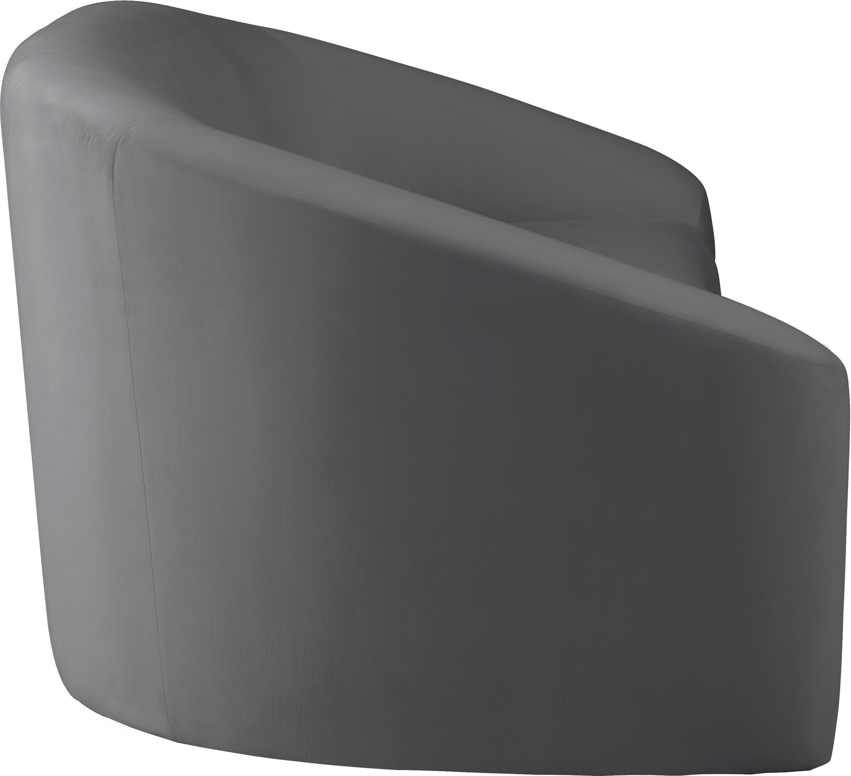 Riley Grey Velvet Loveseat - Luxury Home Furniture (MI)