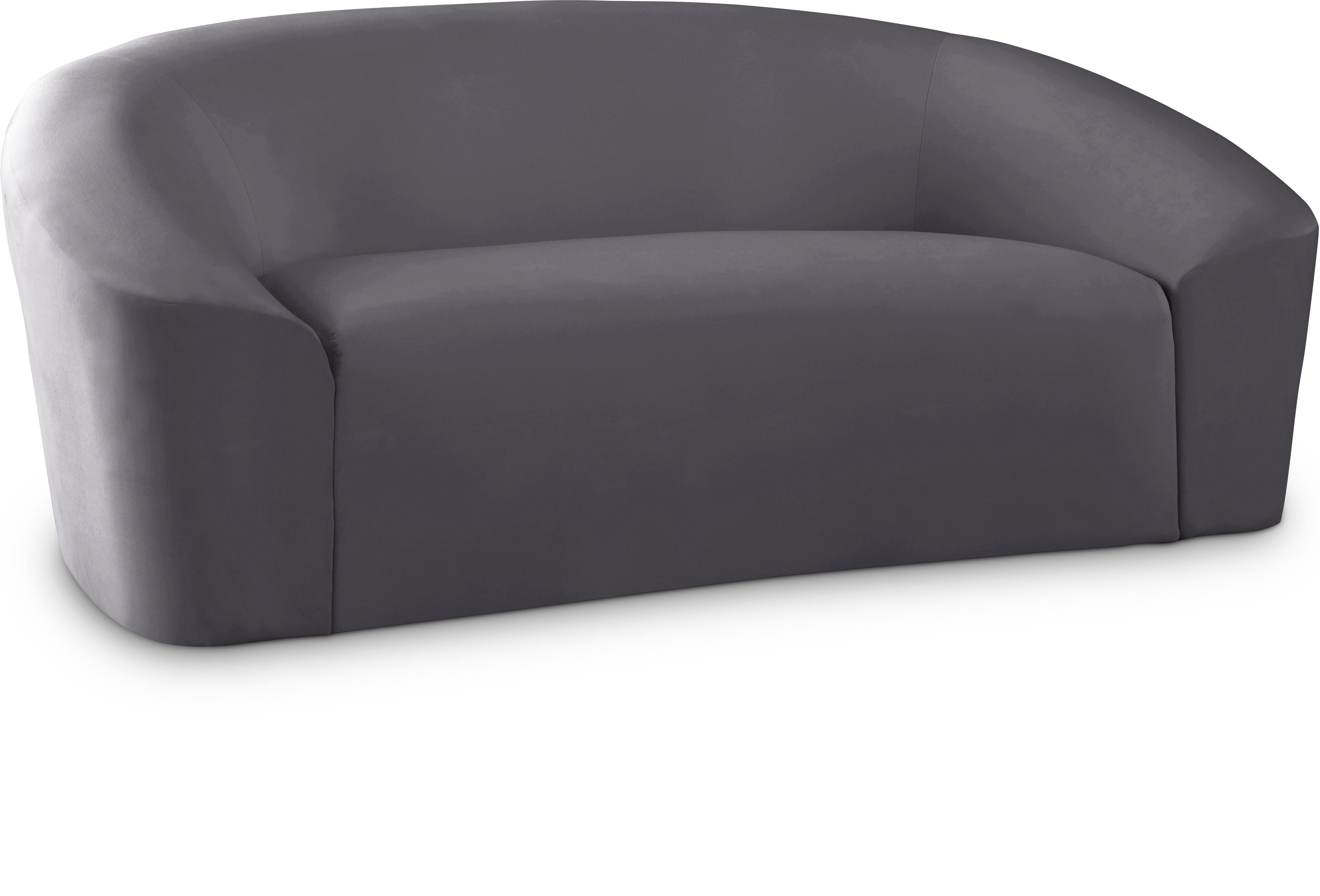 Riley Grey Velvet Loveseat - Luxury Home Furniture (MI)