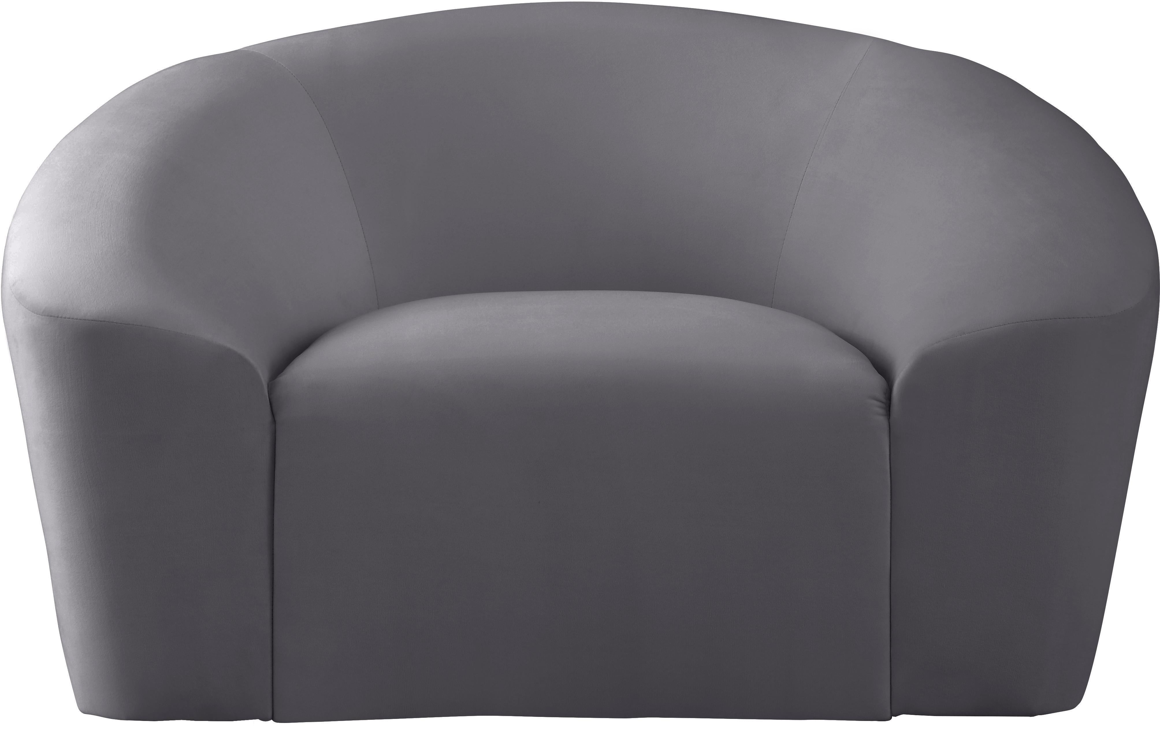 Riley Grey Velvet Chair - Luxury Home Furniture (MI)