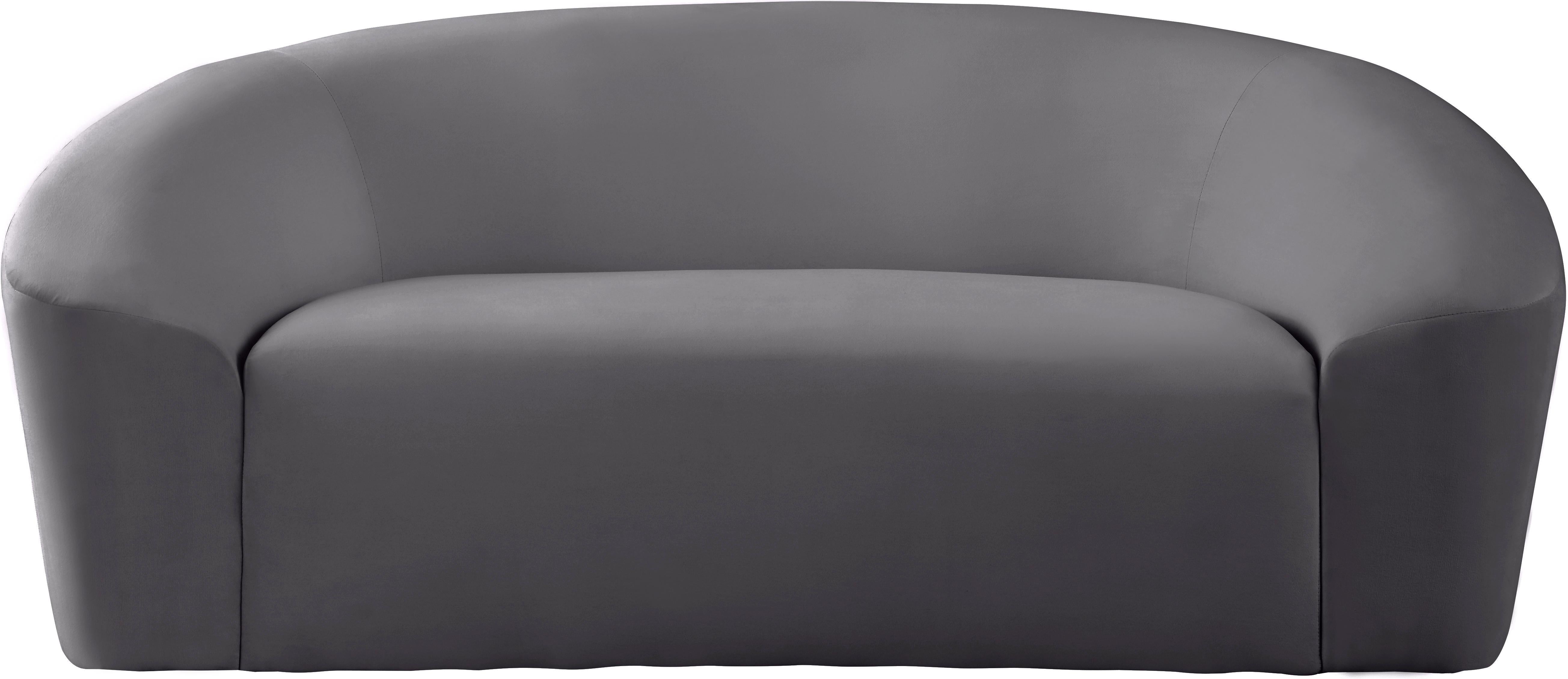 Riley Grey Velvet Loveseat - Luxury Home Furniture (MI)