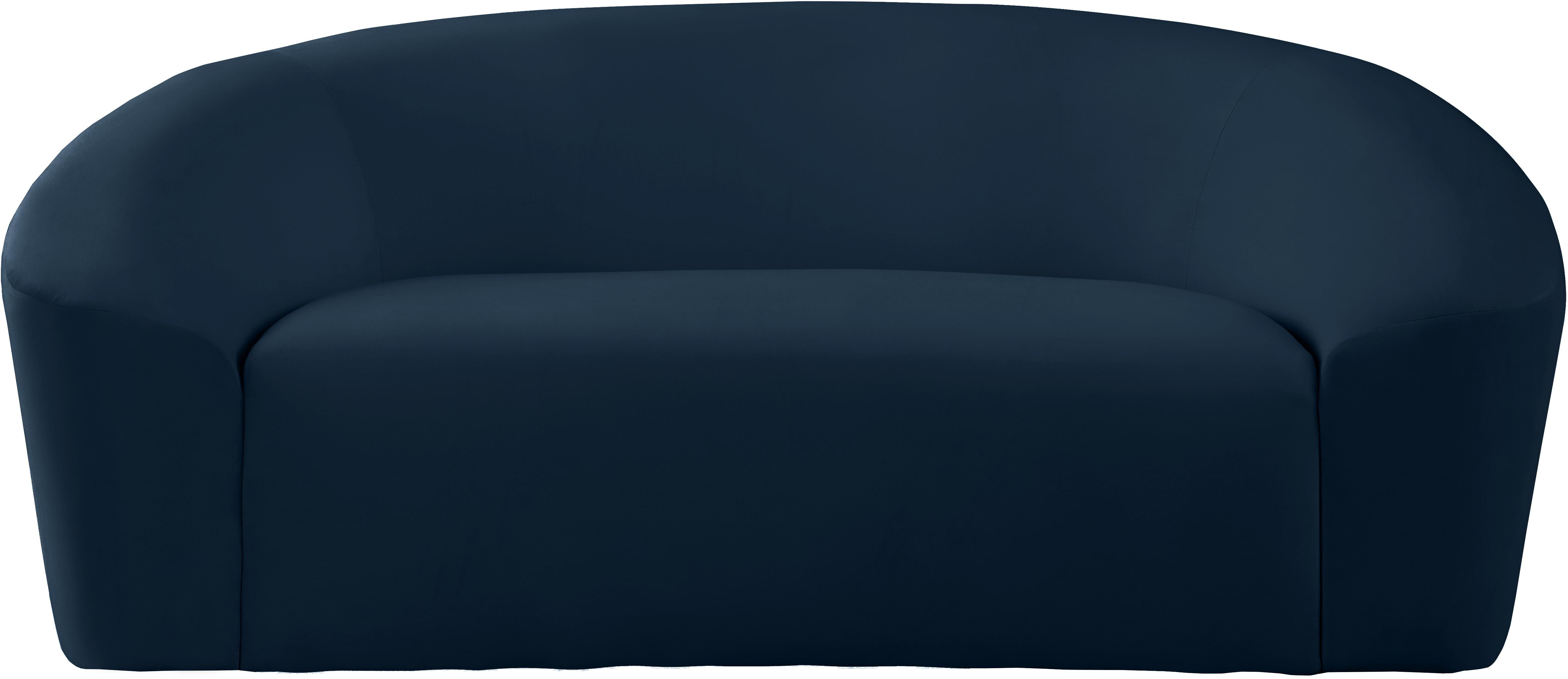 Riley Navy Velvet Loveseat - Luxury Home Furniture (MI)