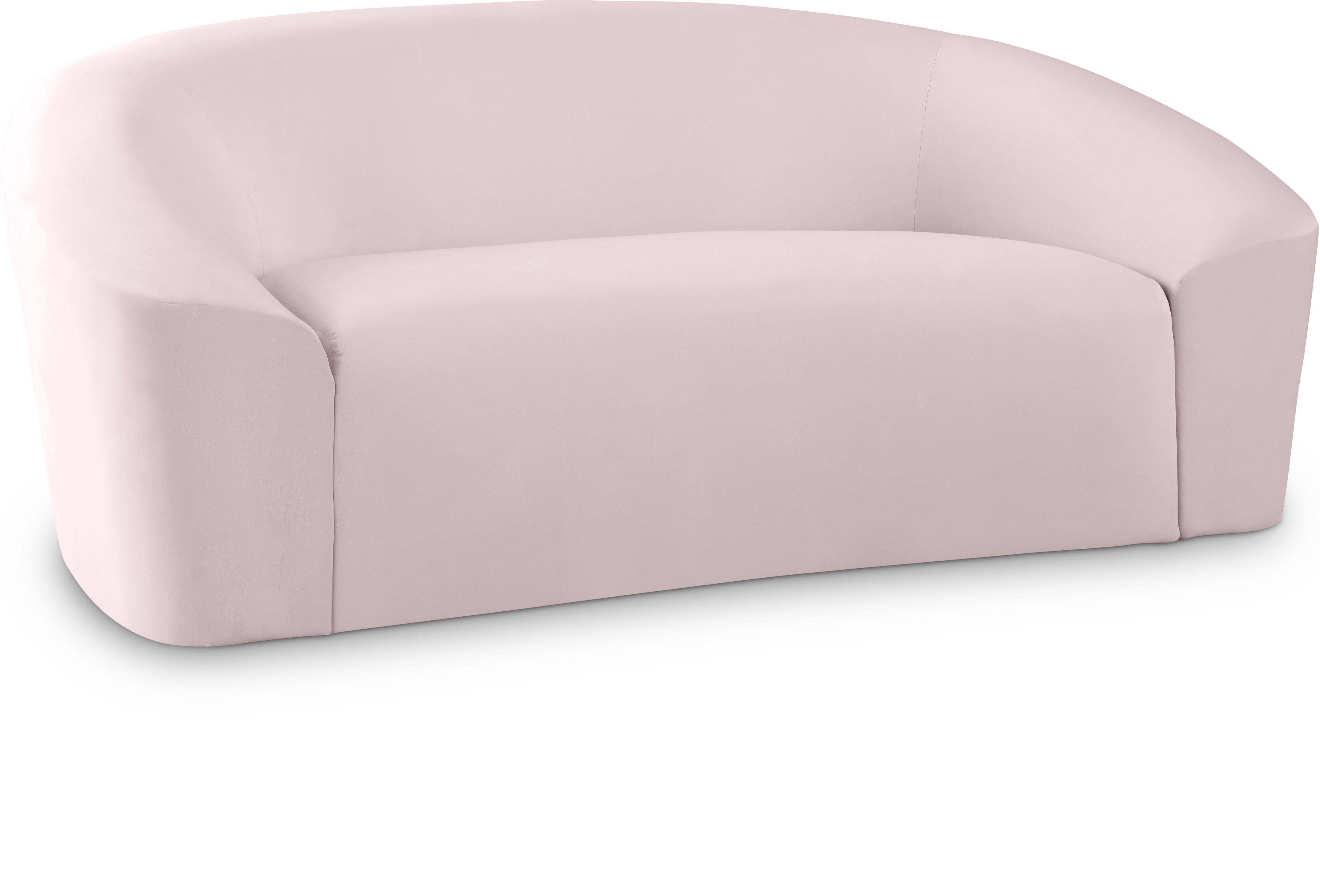 Riley Pink Velvet Loveseat - Luxury Home Furniture (MI)