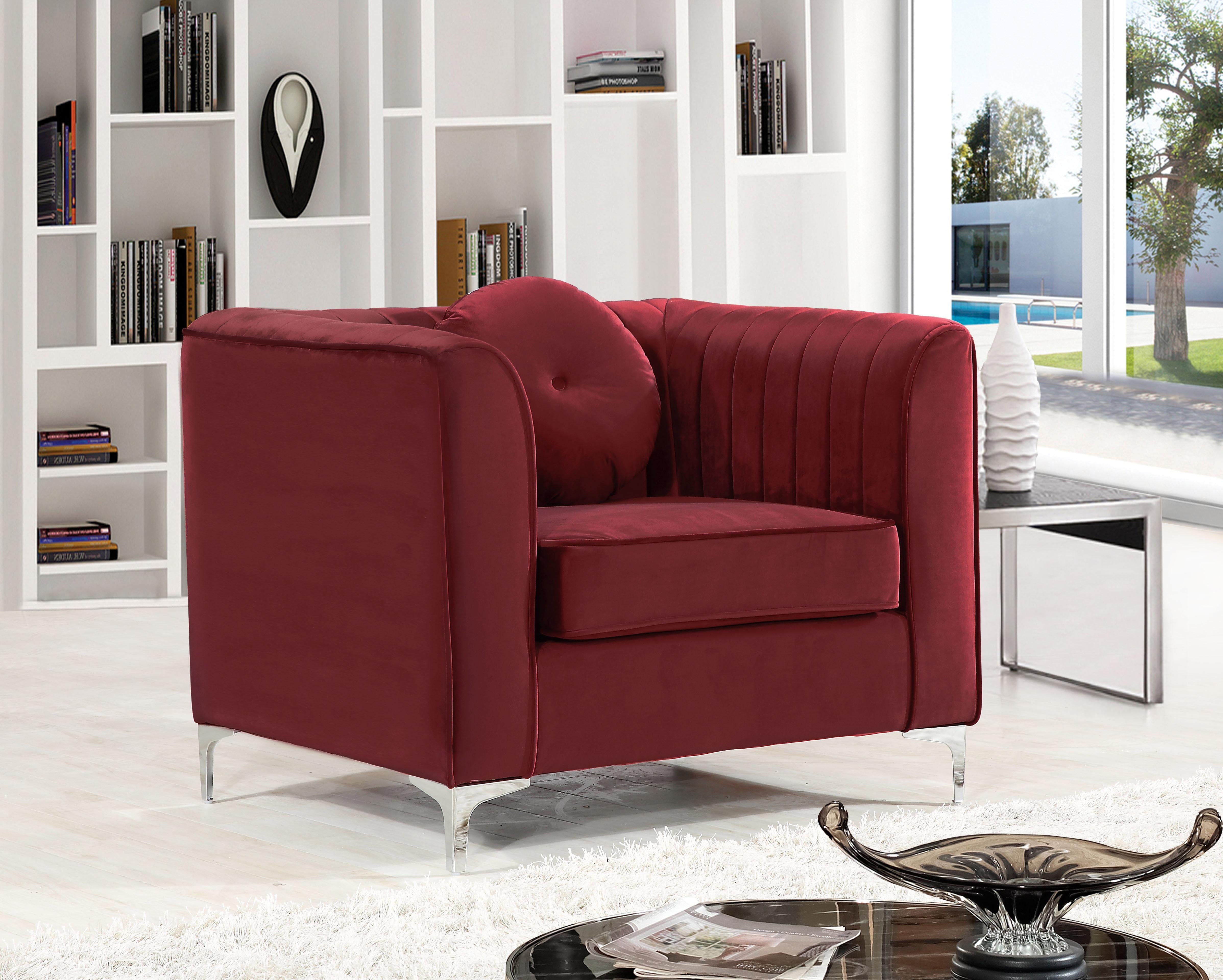 Isabelle Burgundy Velvet Chair - Luxury Home Furniture (MI)
