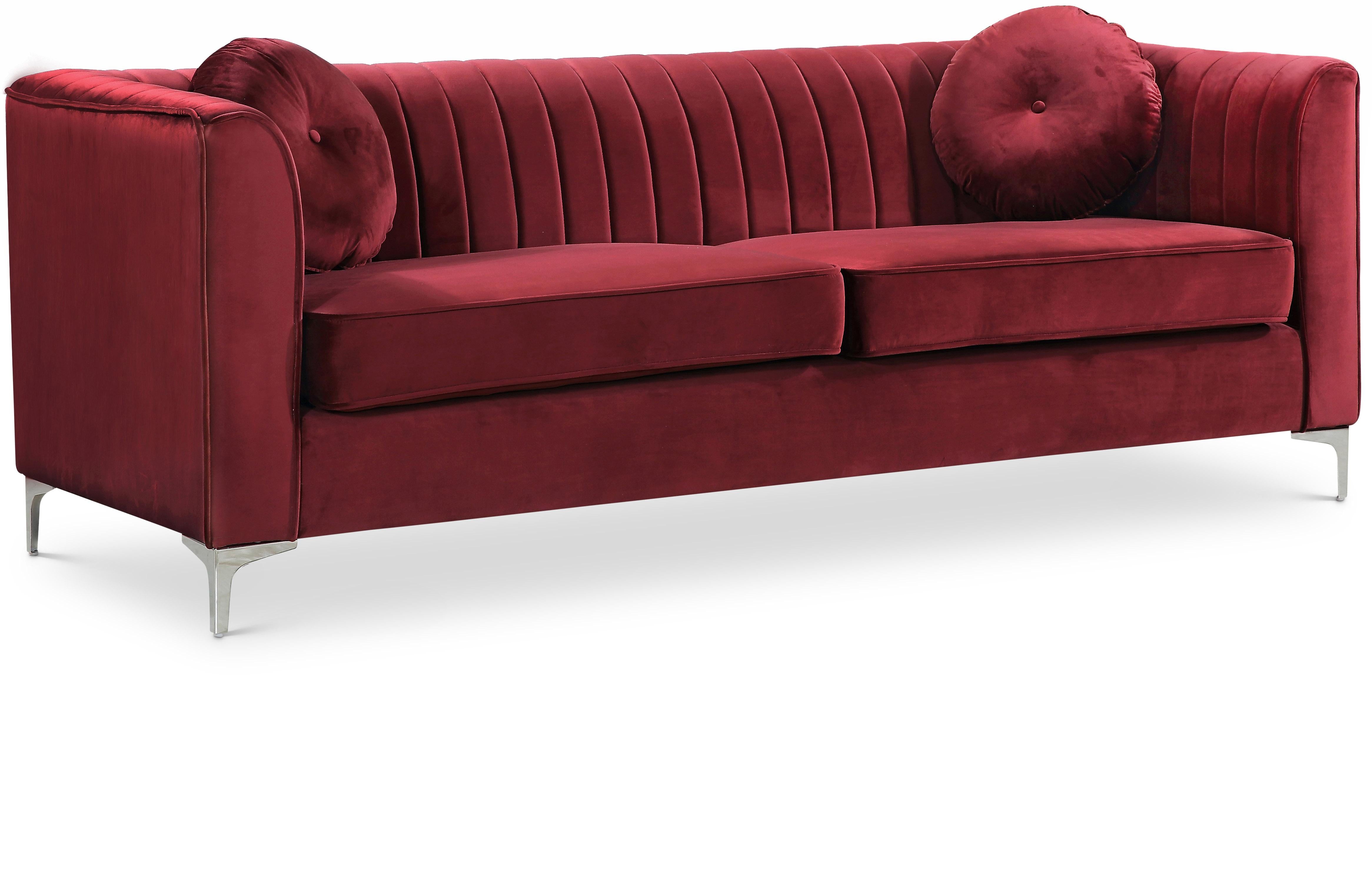 Isabelle Burgundy Velvet Sofa - Luxury Home Furniture (MI)