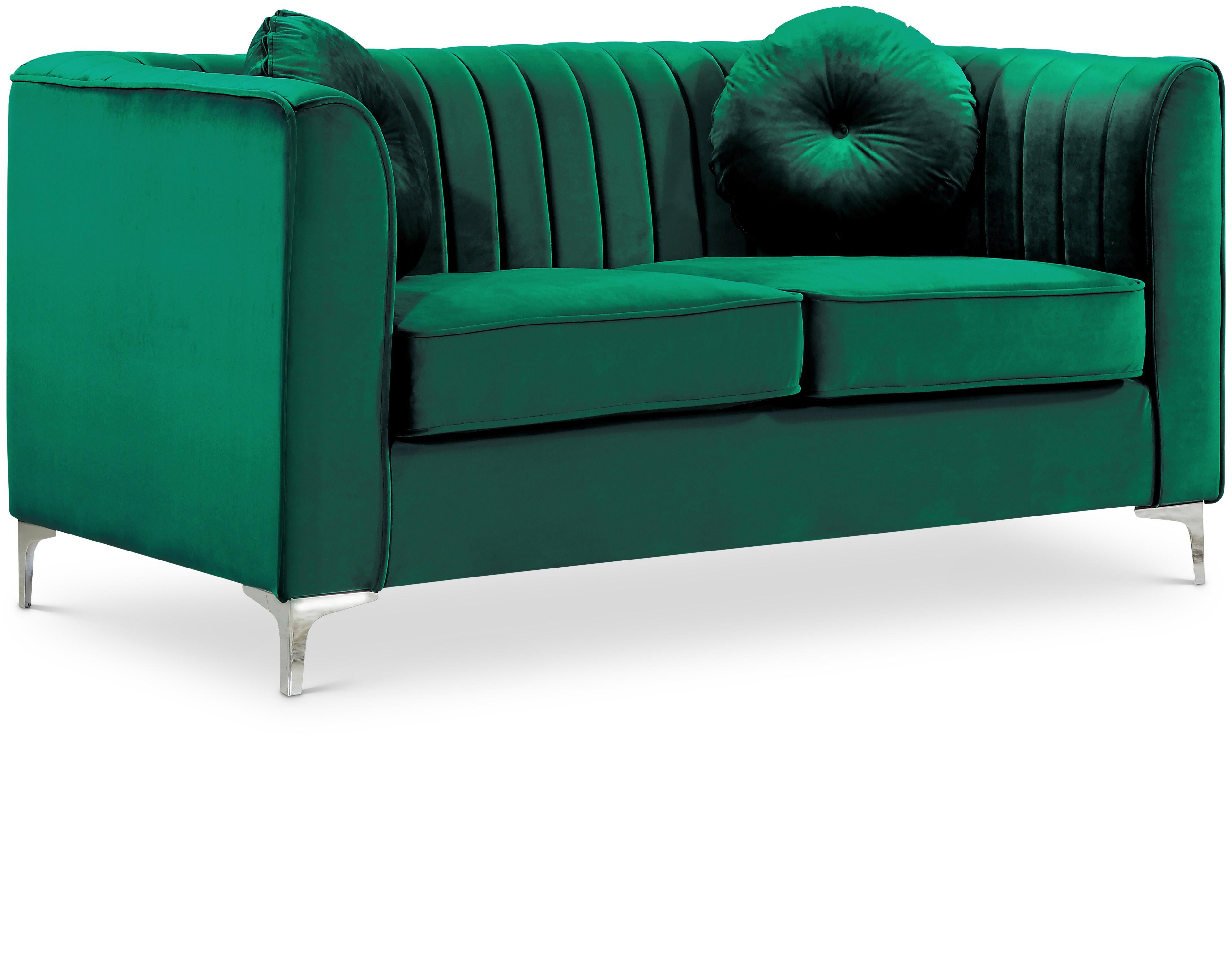 Isabelle Green Velvet Loveseat - Luxury Home Furniture (MI)