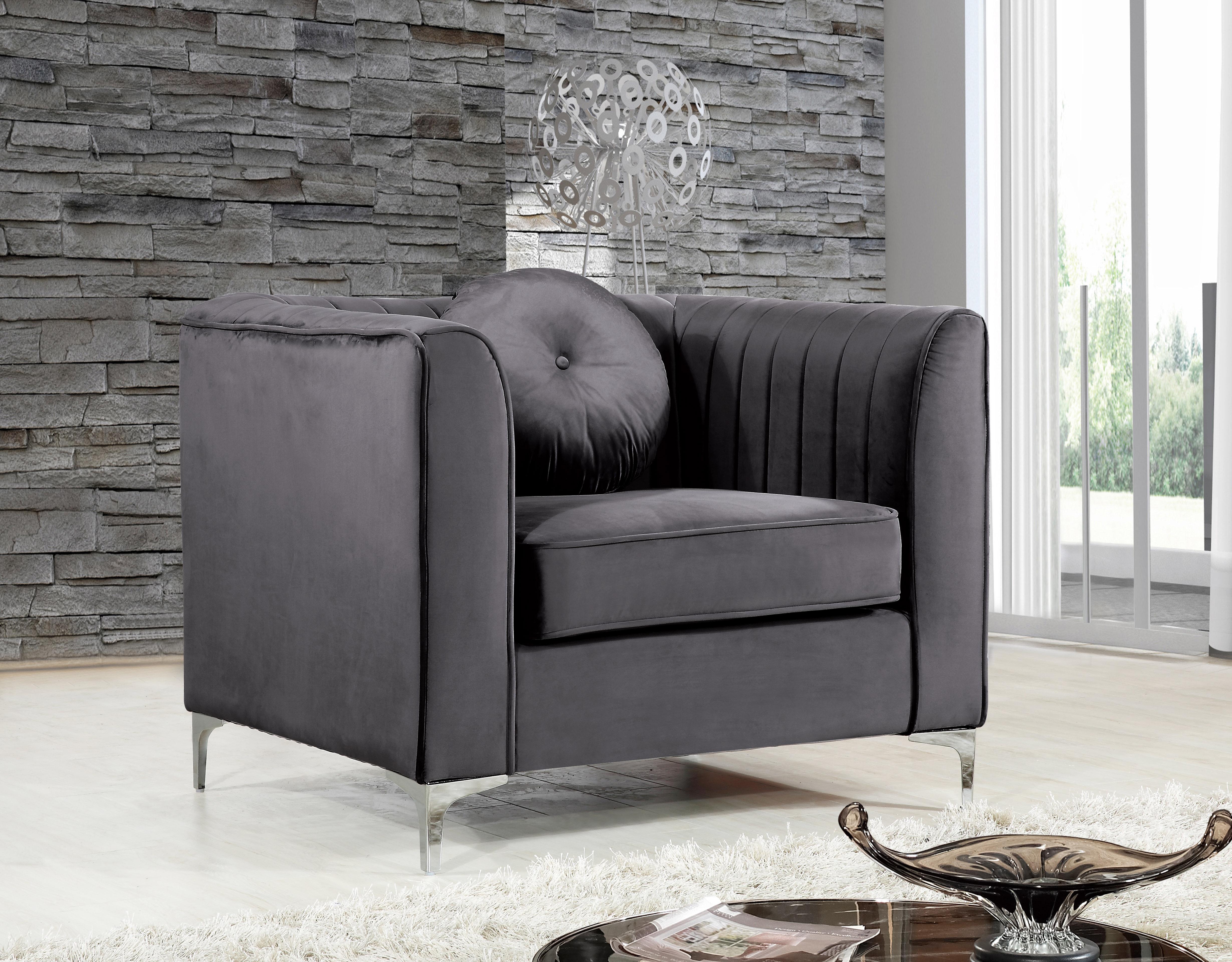 Isabelle Grey Velvet Chair - Luxury Home Furniture (MI)