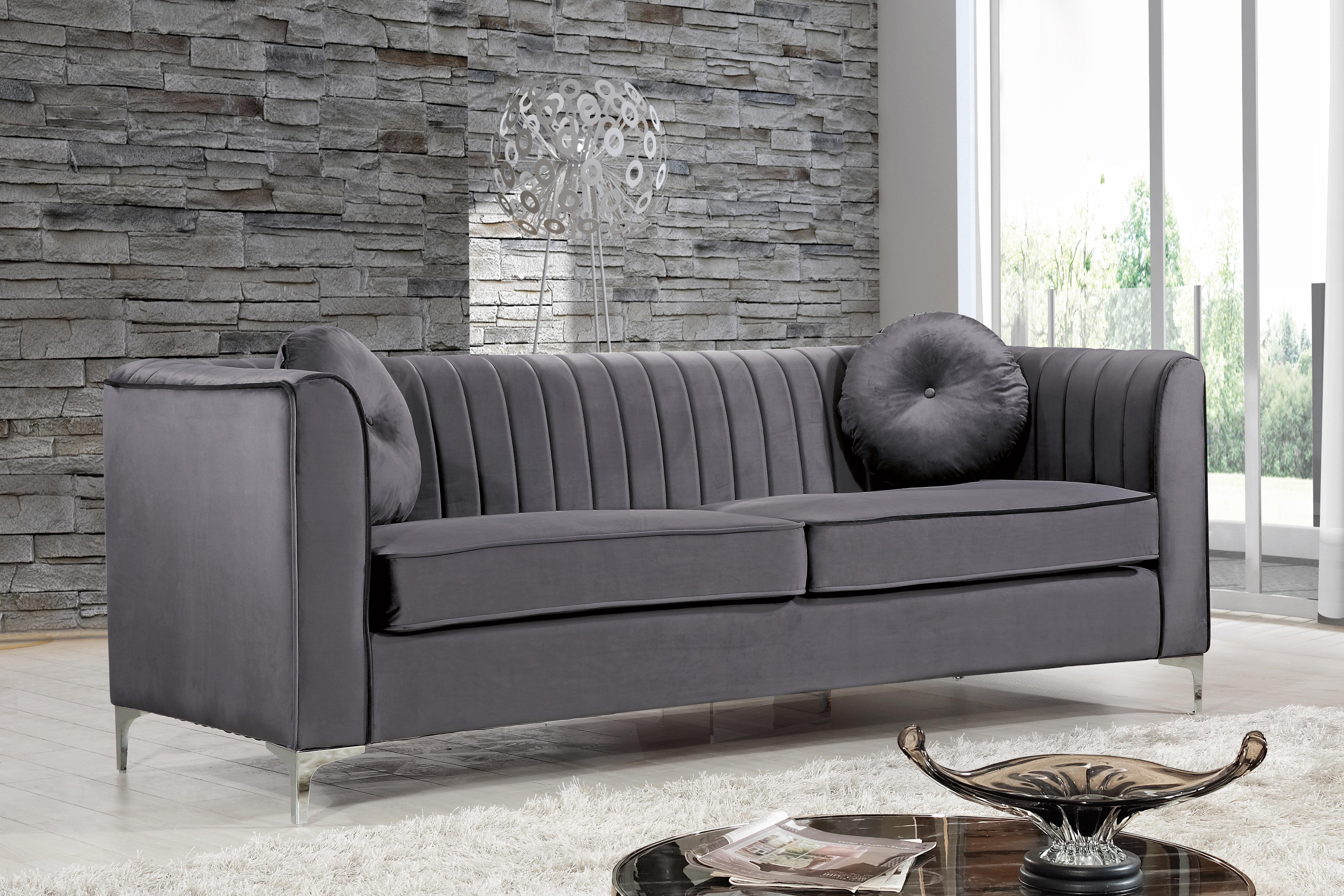 Isabelle Grey Velvet Sofa - Luxury Home Furniture (MI)