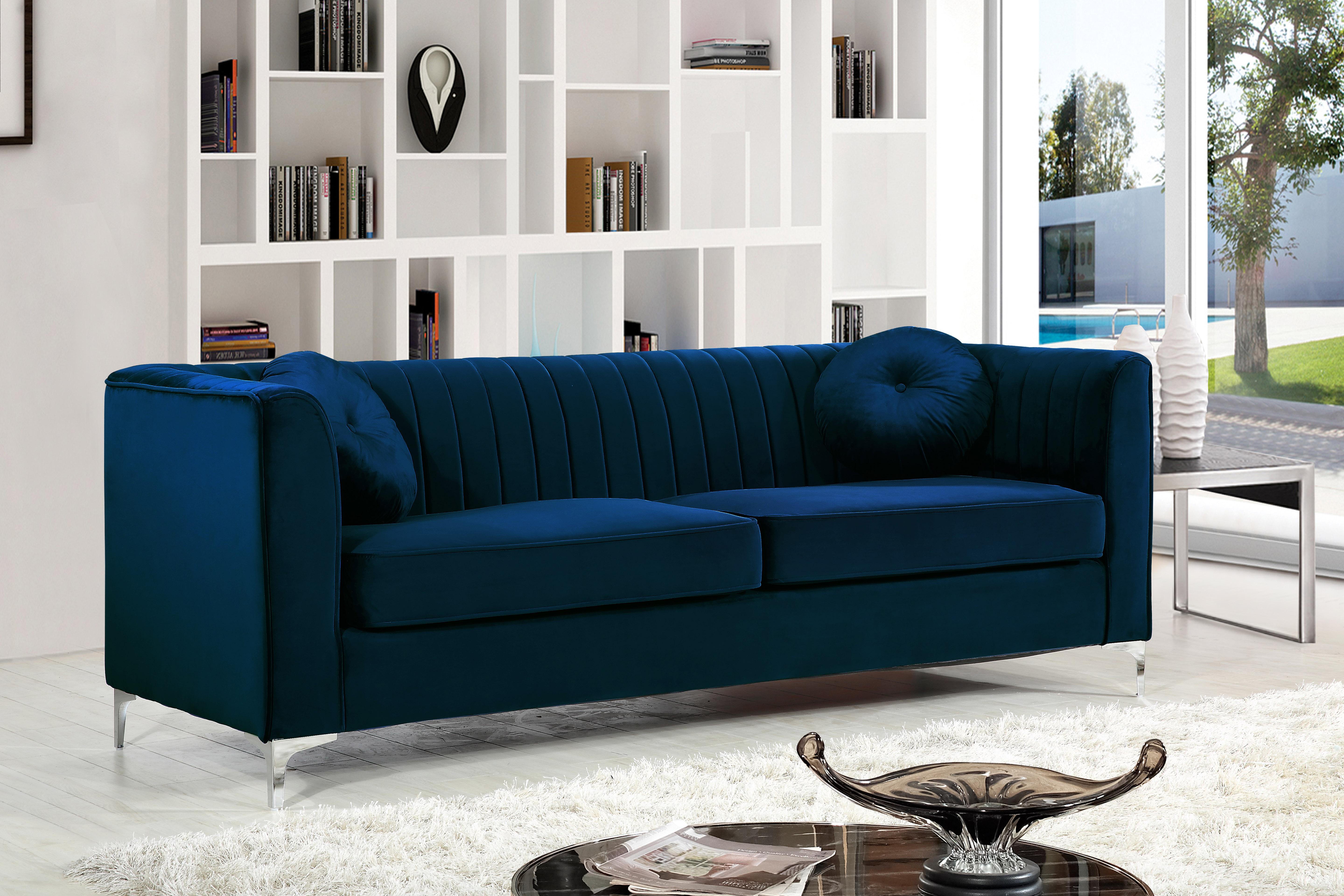 Isabelle Navy Velvet Sofa - Luxury Home Furniture (MI)