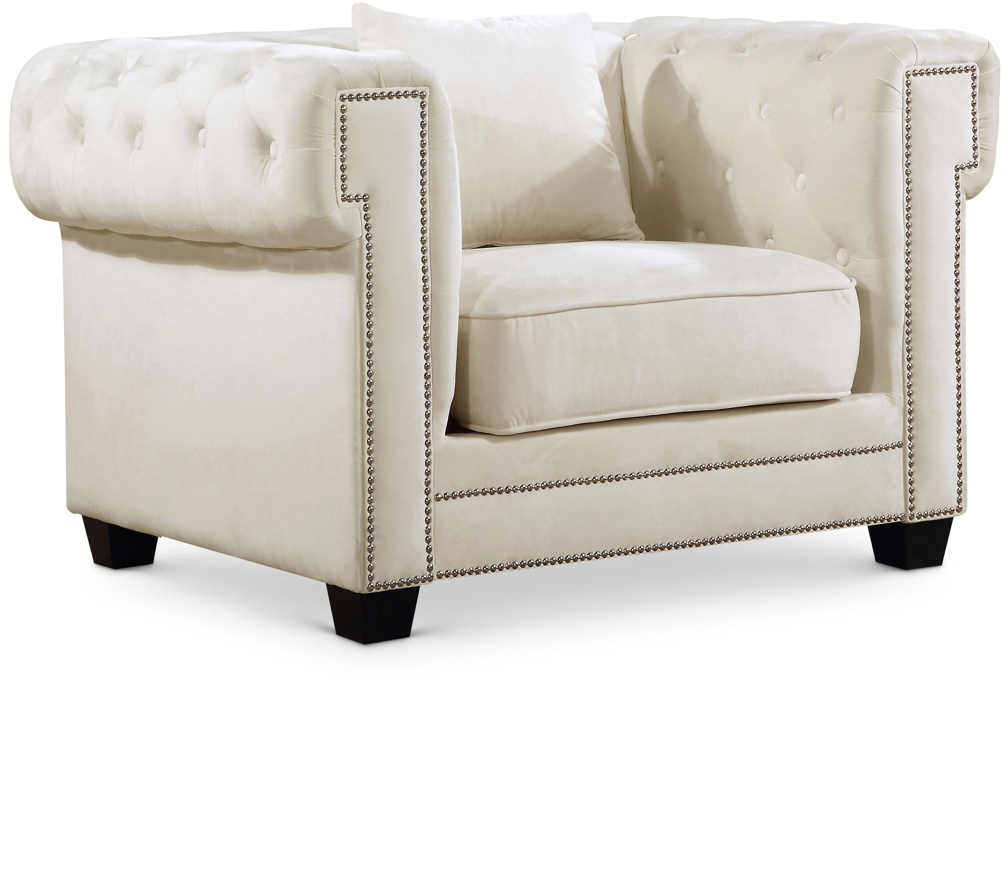 Bowery Cream Velvet Chair - Luxury Home Furniture (MI)