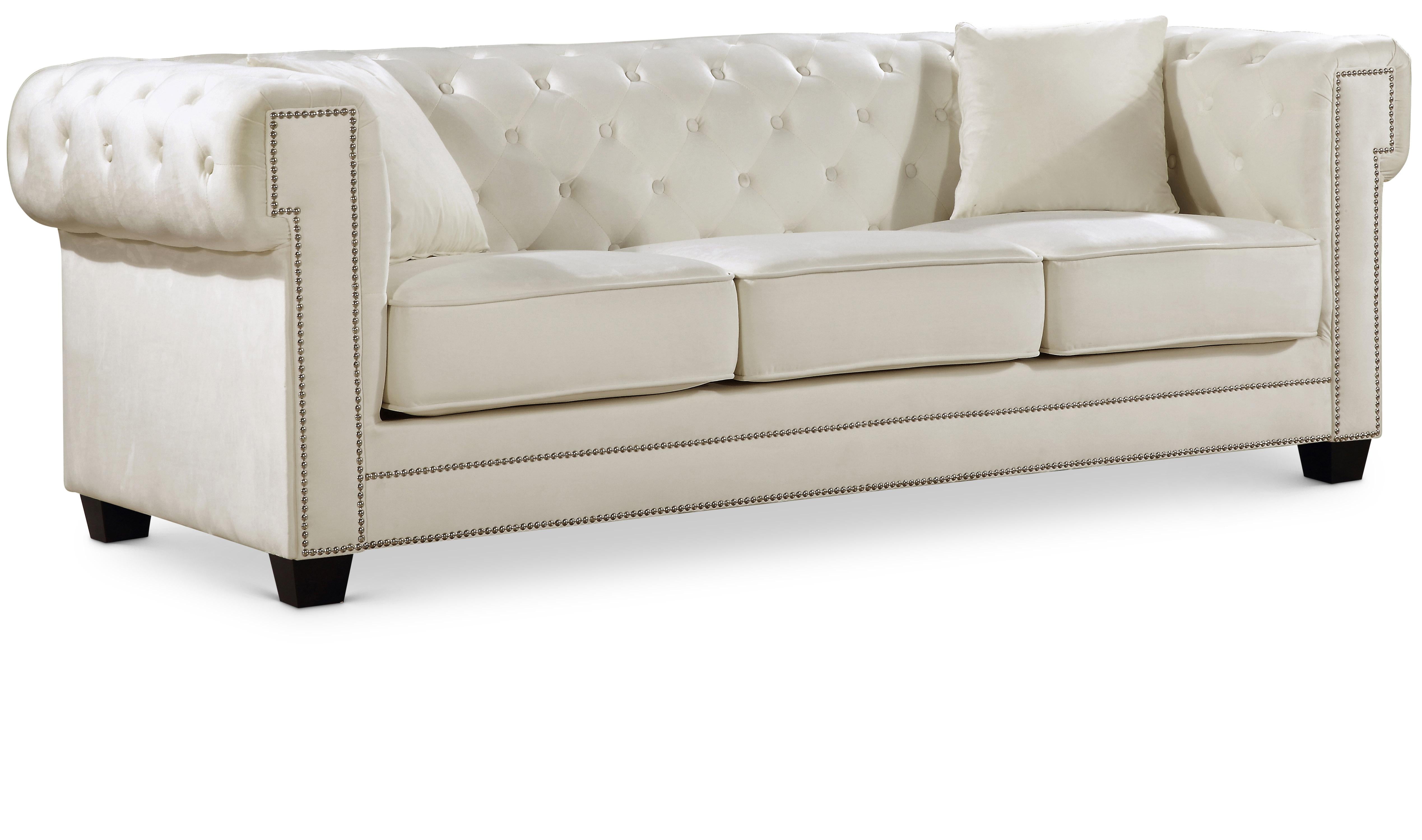 Bowery Cream Velvet Sofa - Luxury Home Furniture (MI)