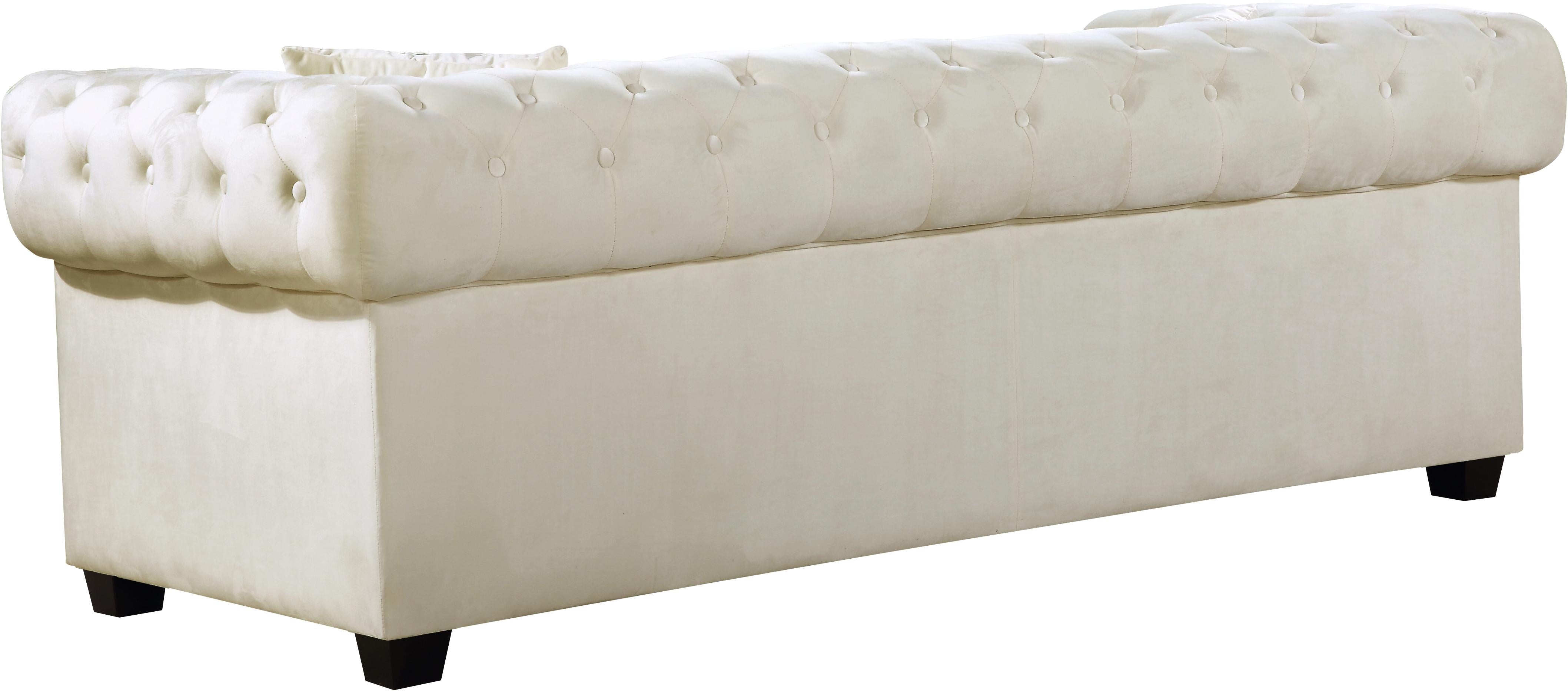 Bowery Cream Velvet Sofa - Luxury Home Furniture (MI)