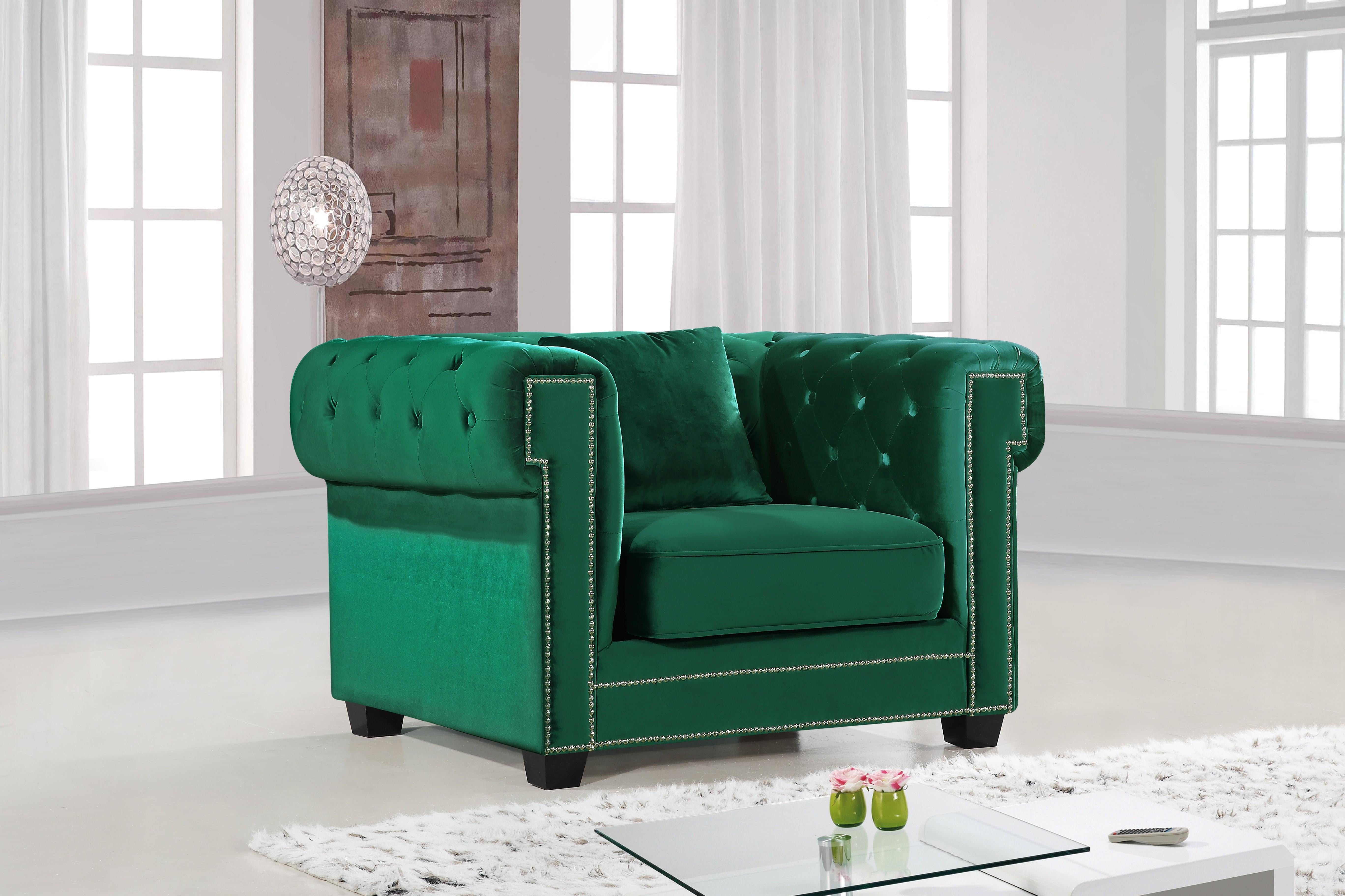 Bowery Green Velvet Chair - Luxury Home Furniture (MI)