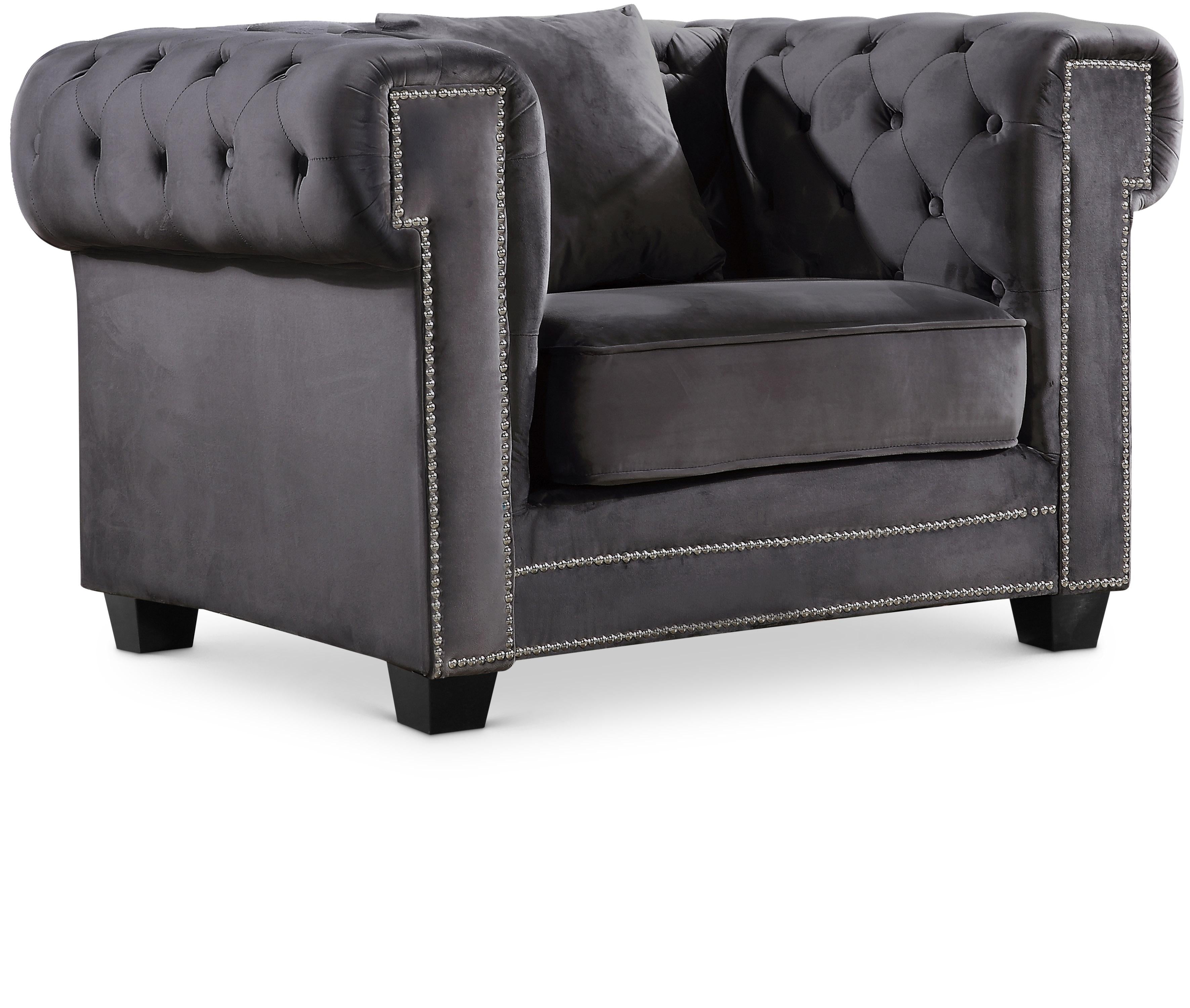 Bowery Grey Velvet Chair - Luxury Home Furniture (MI)