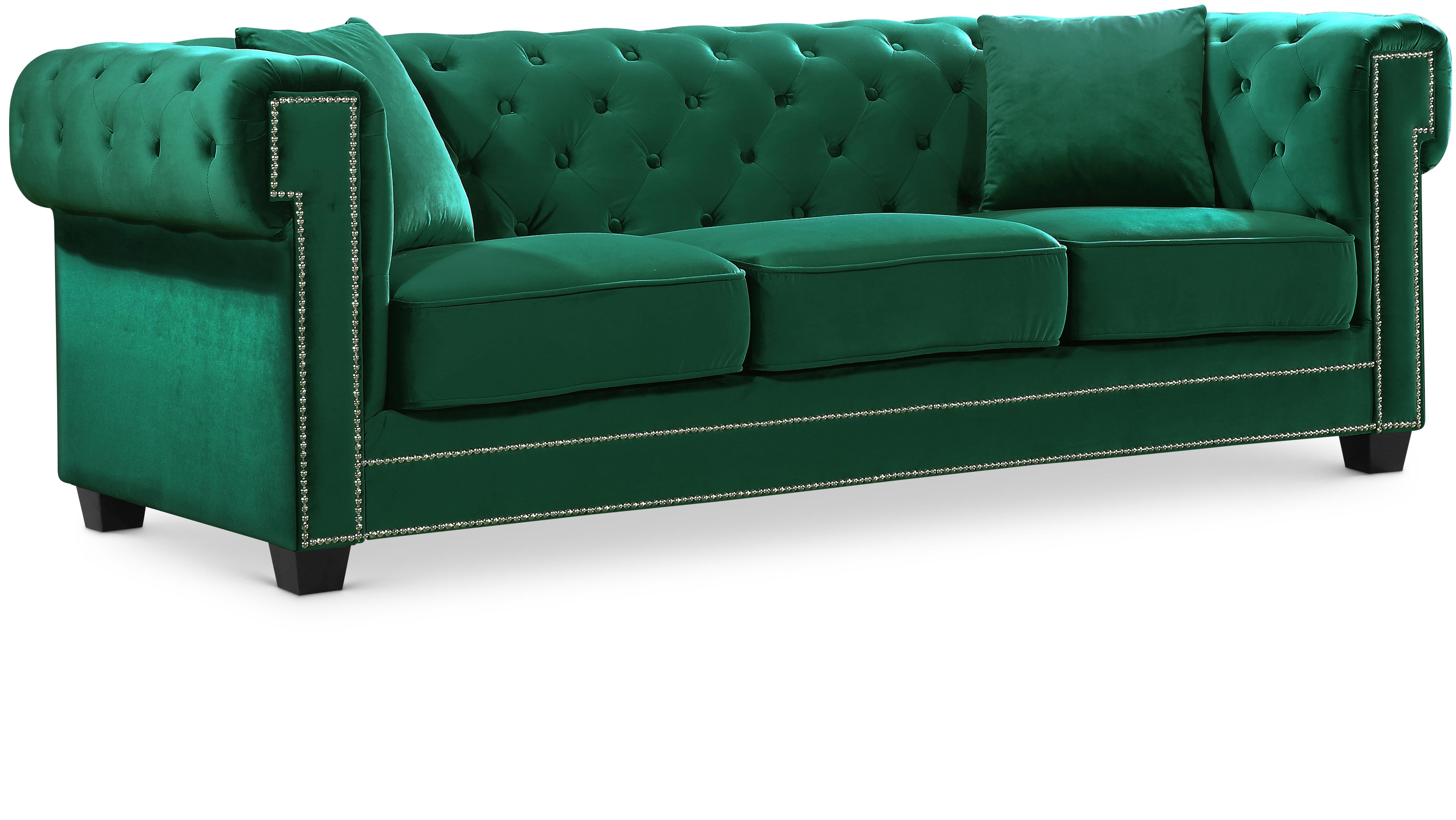 Bowery Green Velvet Sofa - Luxury Home Furniture (MI)