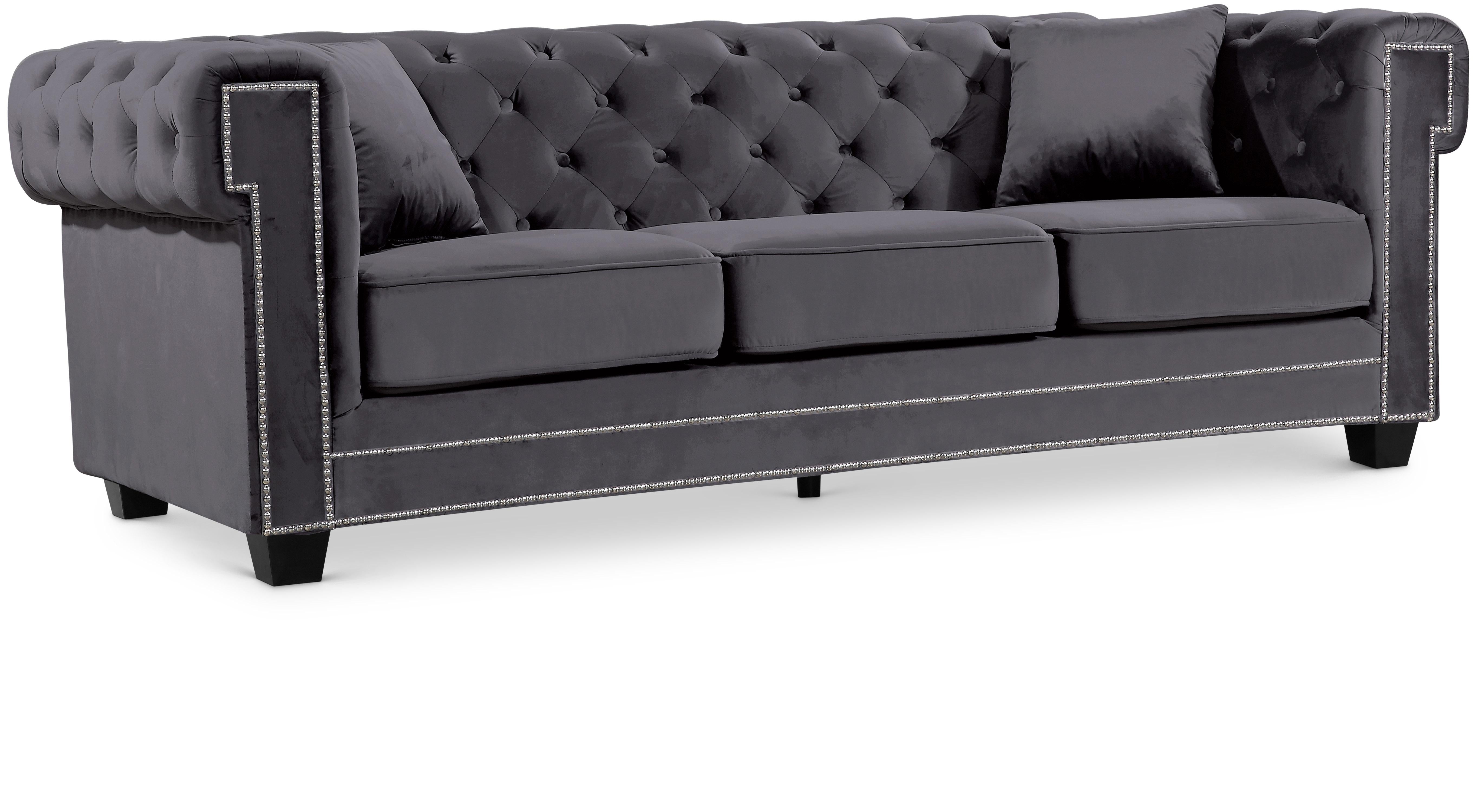 Bowery Grey Velvet Sofa - Luxury Home Furniture (MI)