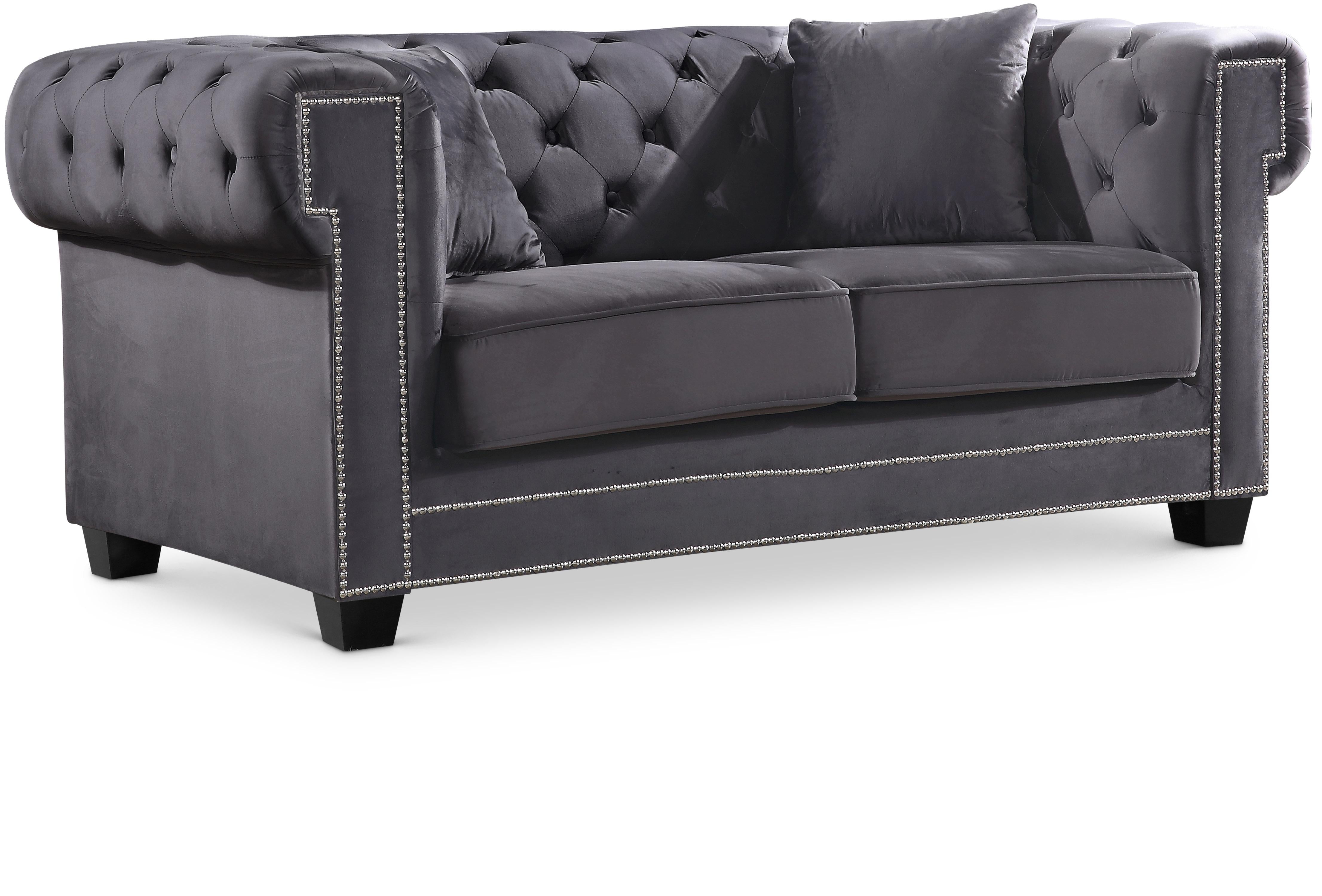 Bowery Grey Velvet Loveseat - Luxury Home Furniture (MI)