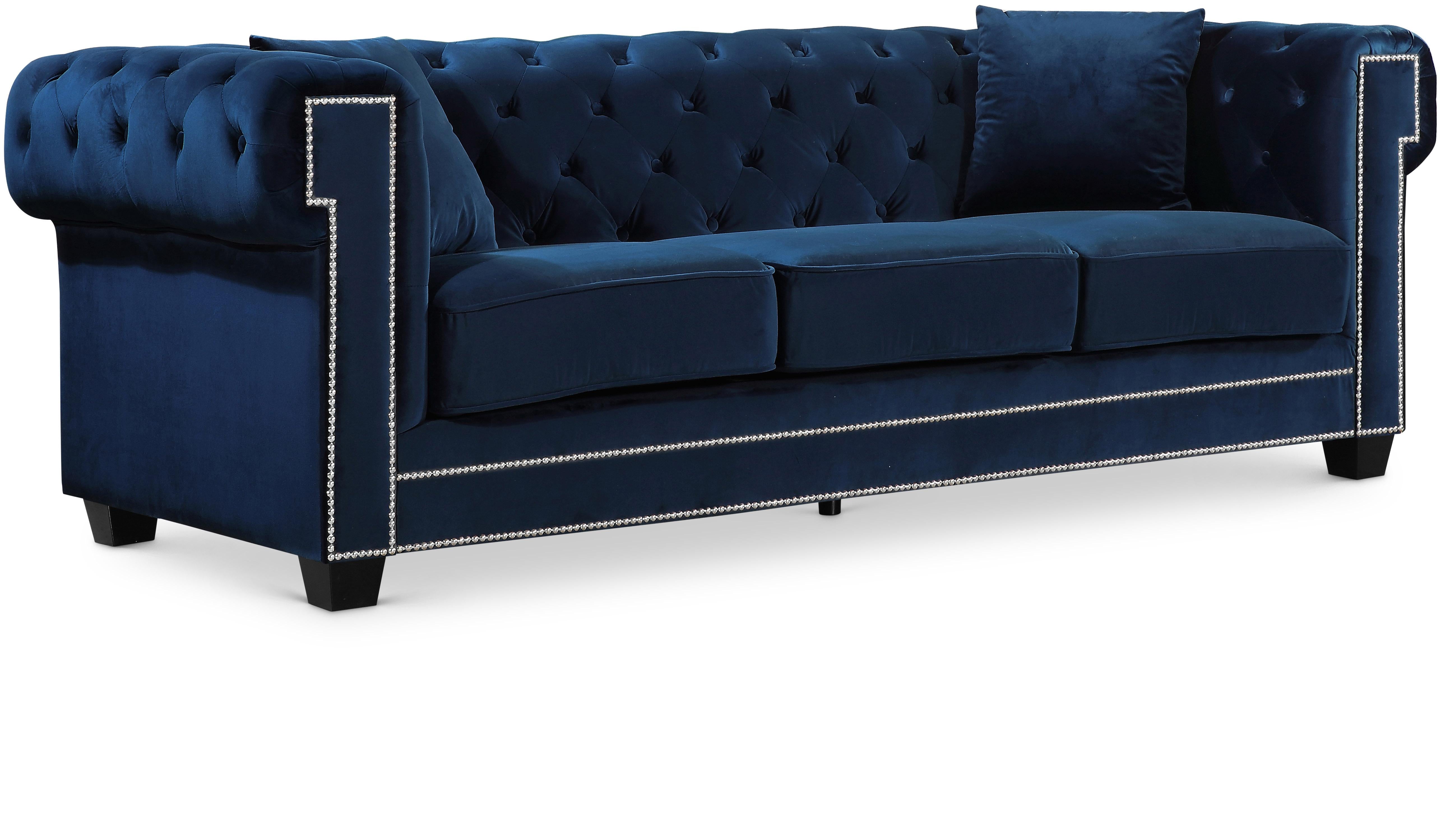 Bowery Navy Velvet Sofa - Luxury Home Furniture (MI)