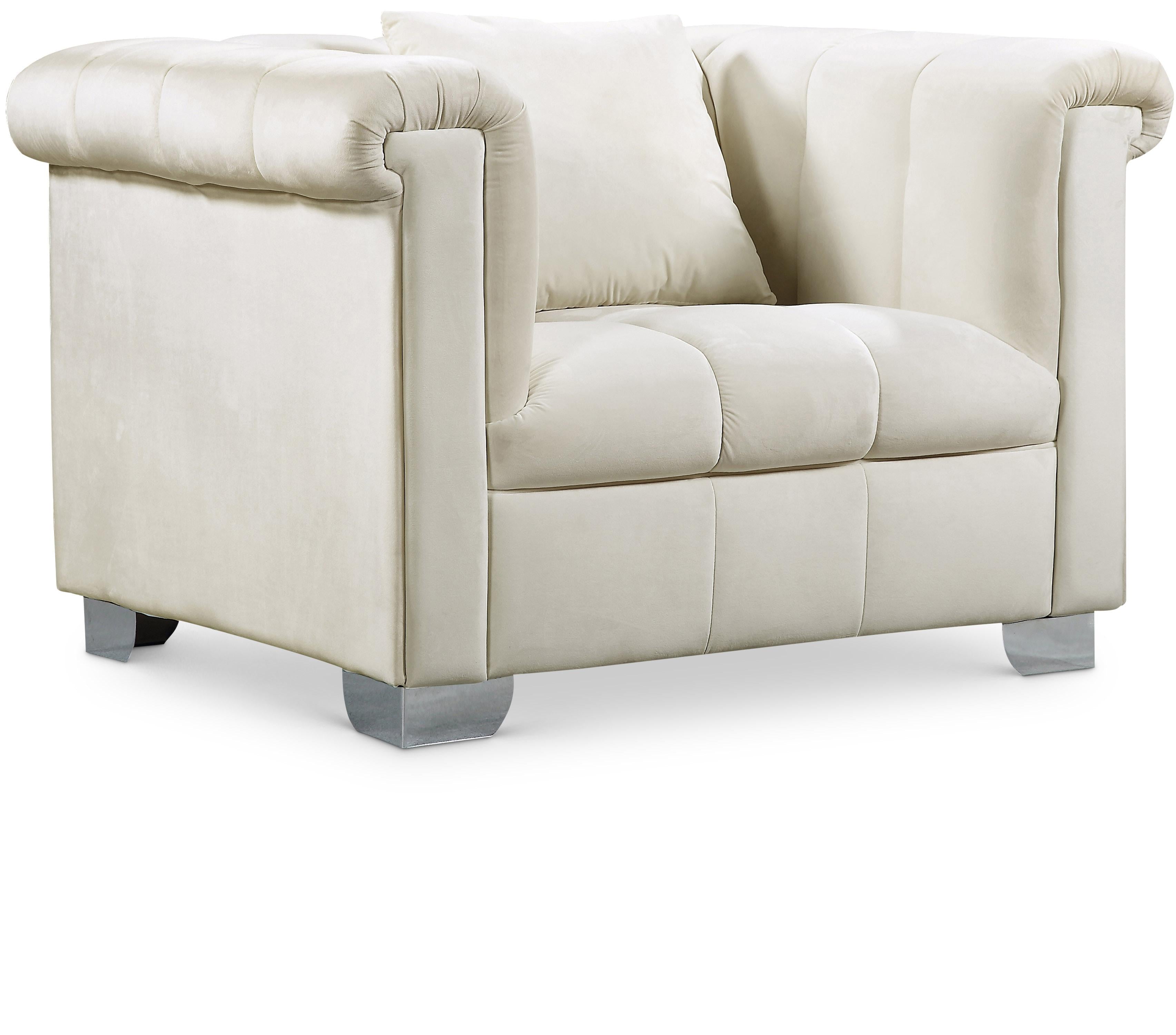Kayla Cream Velvet Chair - Luxury Home Furniture (MI)