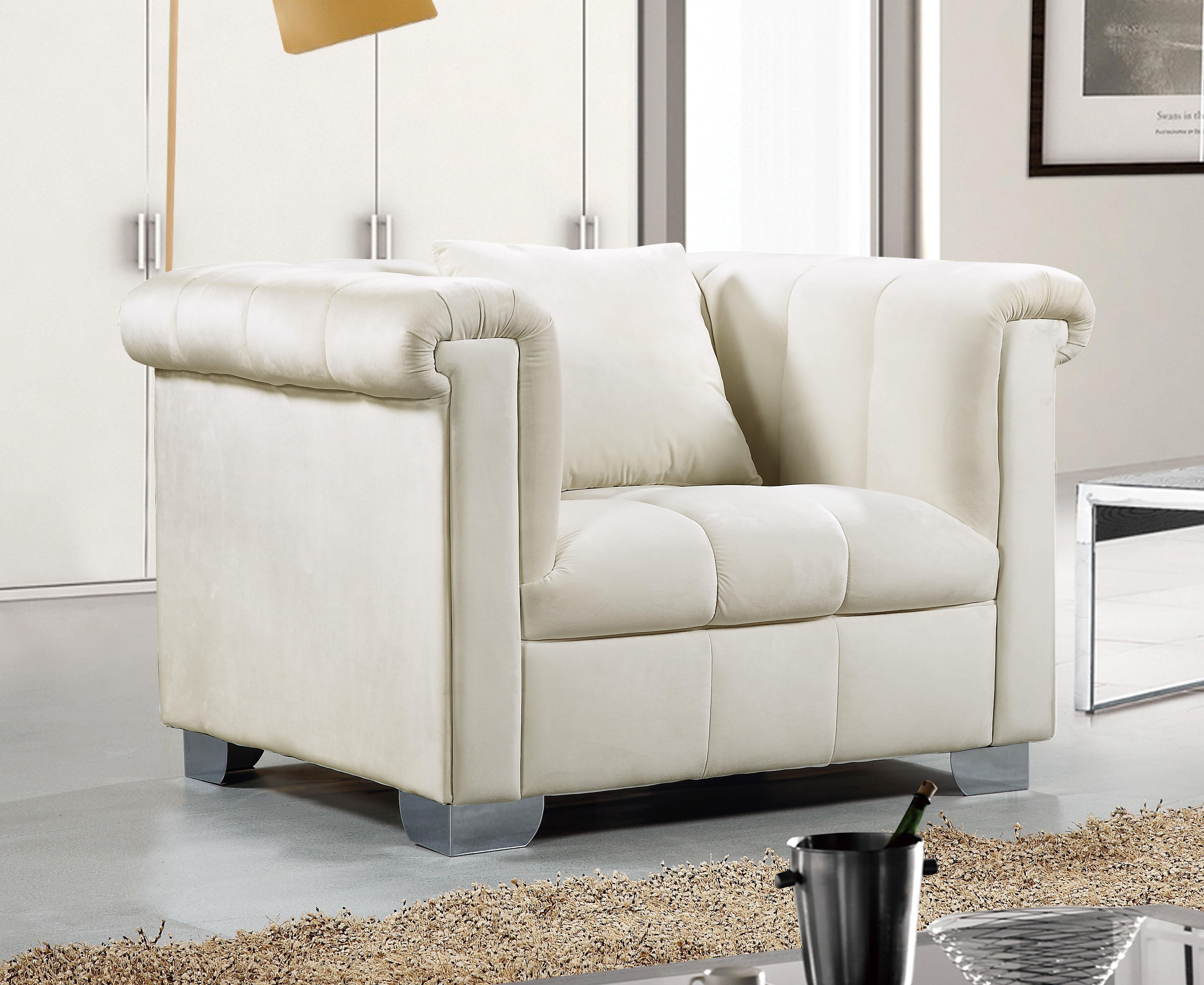 Kayla Cream Velvet Chair - Luxury Home Furniture (MI)