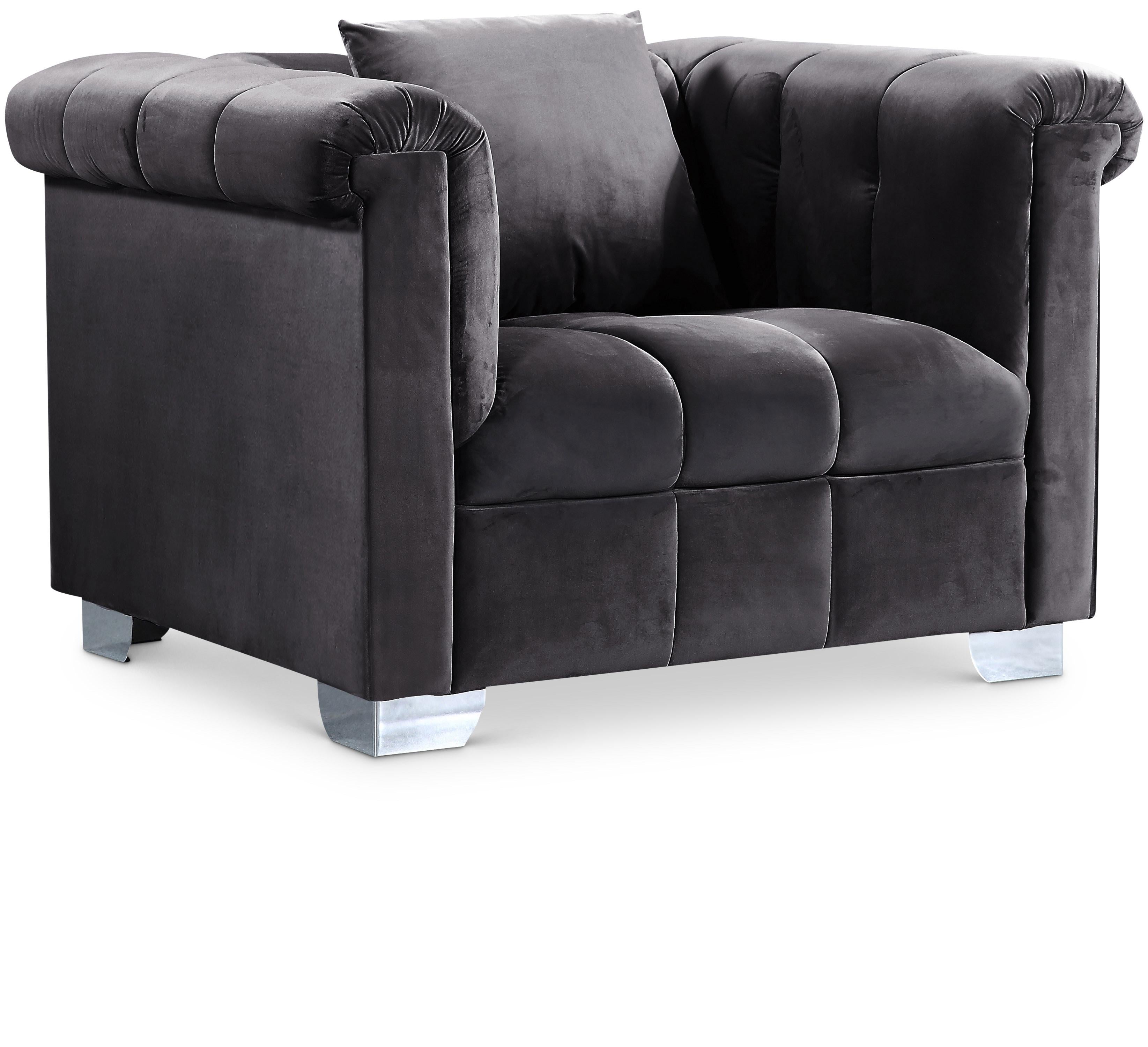 Kayla Grey Velvet Chair - Luxury Home Furniture (MI)