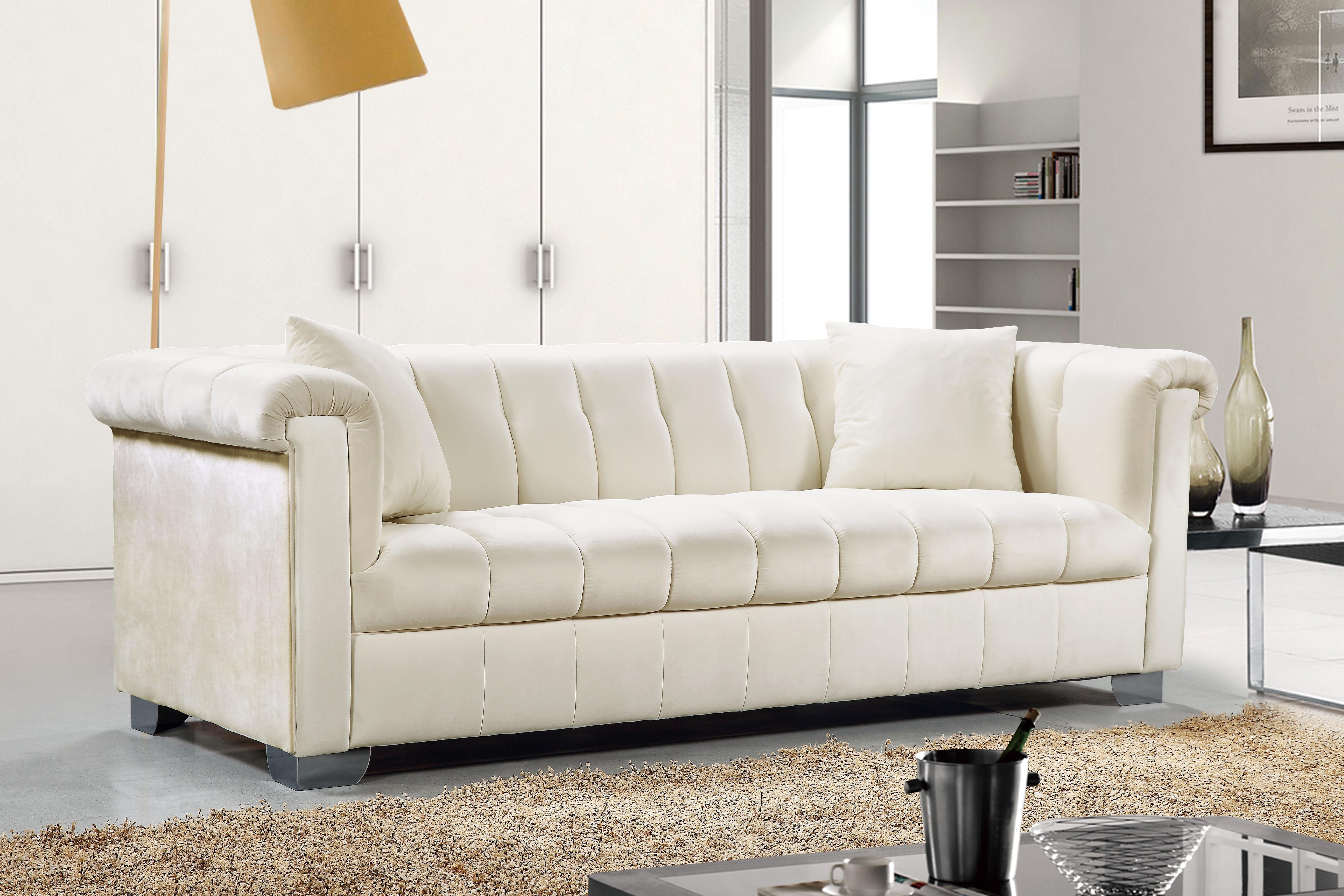 Kayla Cream Velvet Sofa - Luxury Home Furniture (MI)
