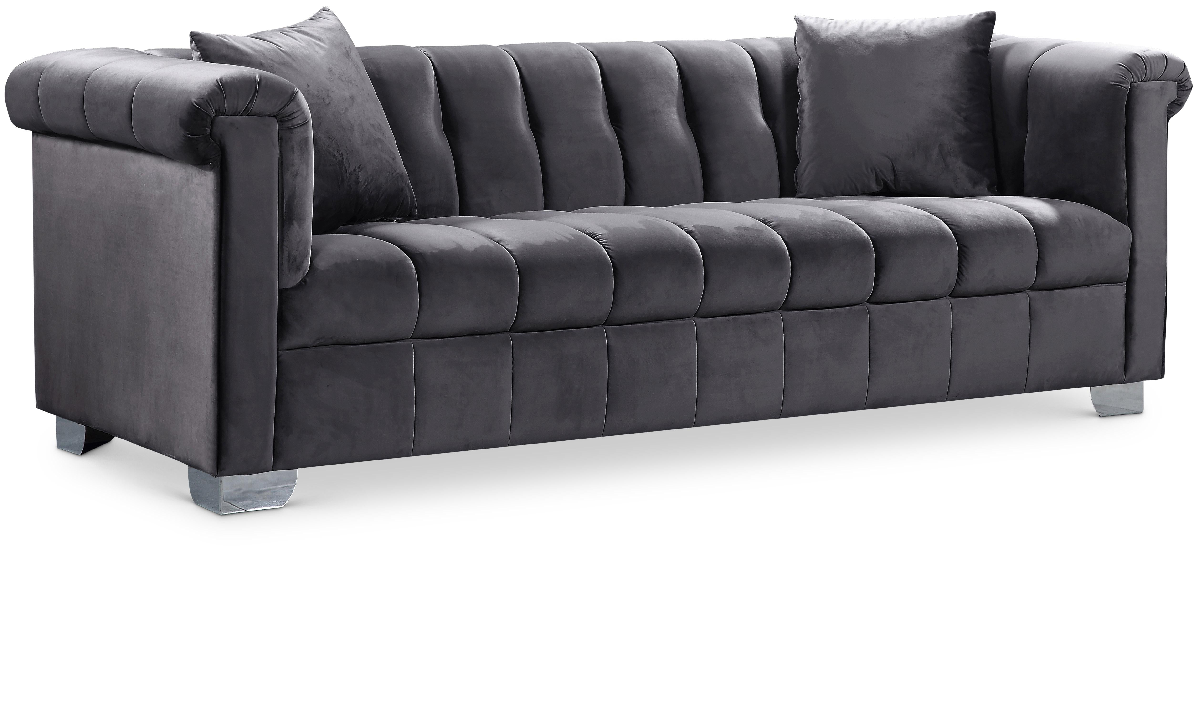 Kayla Grey Velvet Sofa - Luxury Home Furniture (MI)
