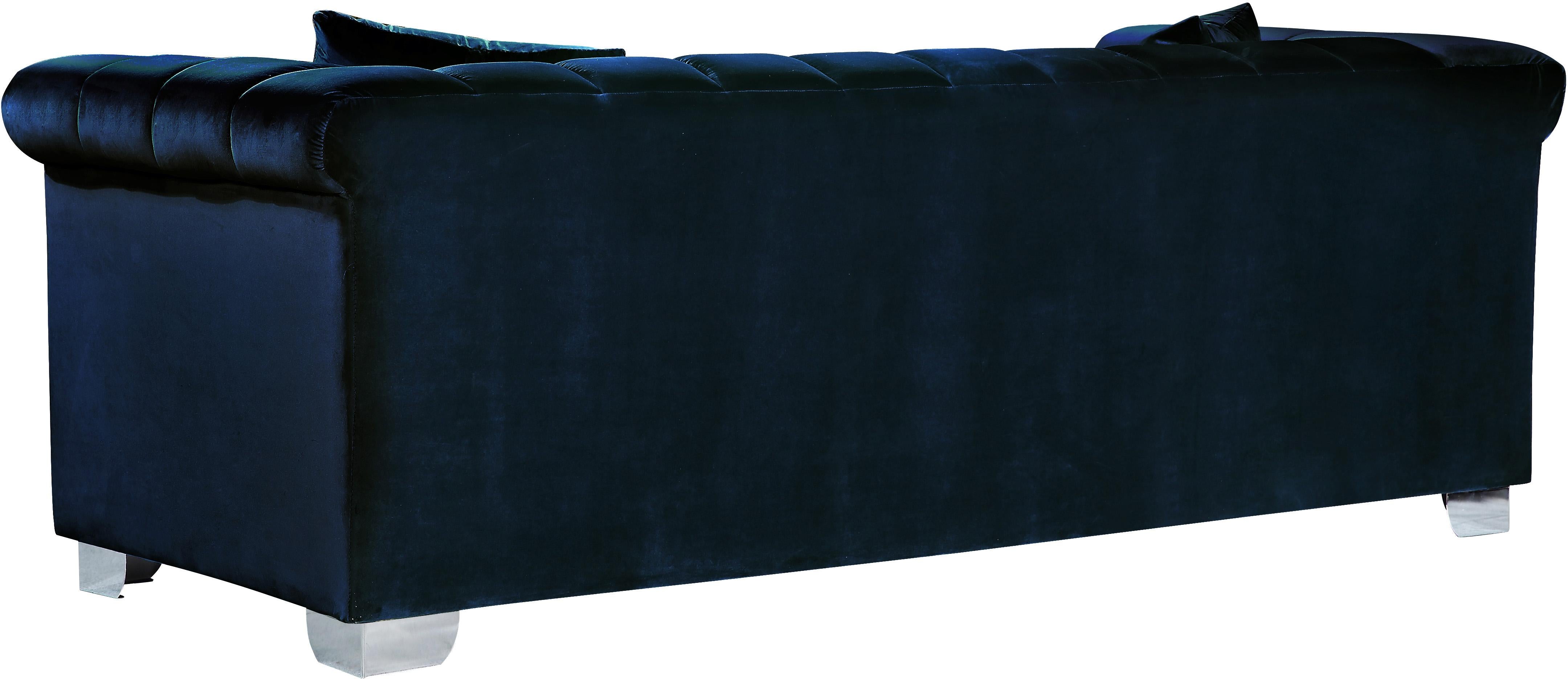 Kayla Navy Velvet Loveseat - Luxury Home Furniture (MI)