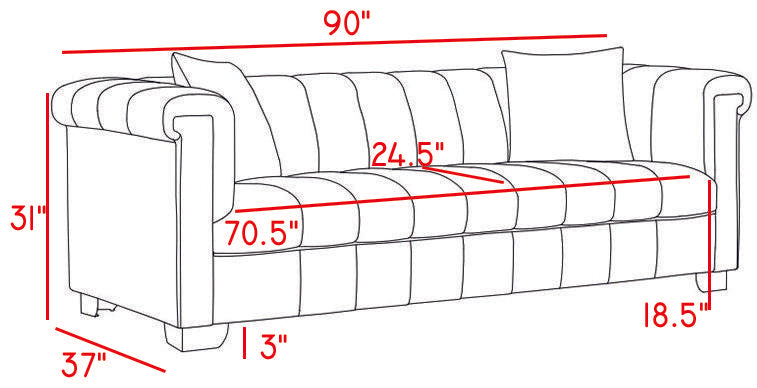 Kayla Cream Velvet Sofa - Luxury Home Furniture (MI)
