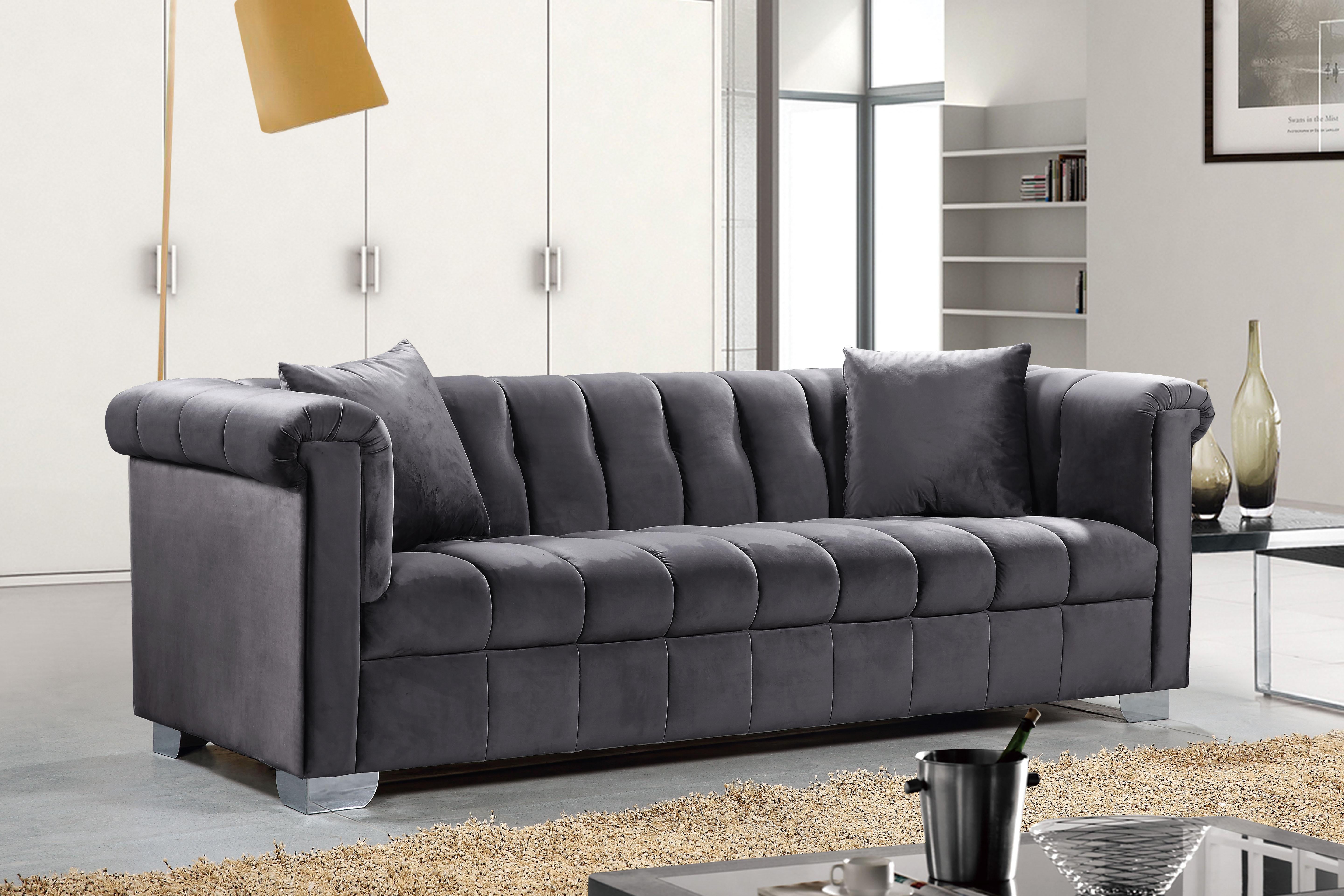 Kayla Grey Velvet Sofa - Luxury Home Furniture (MI)
