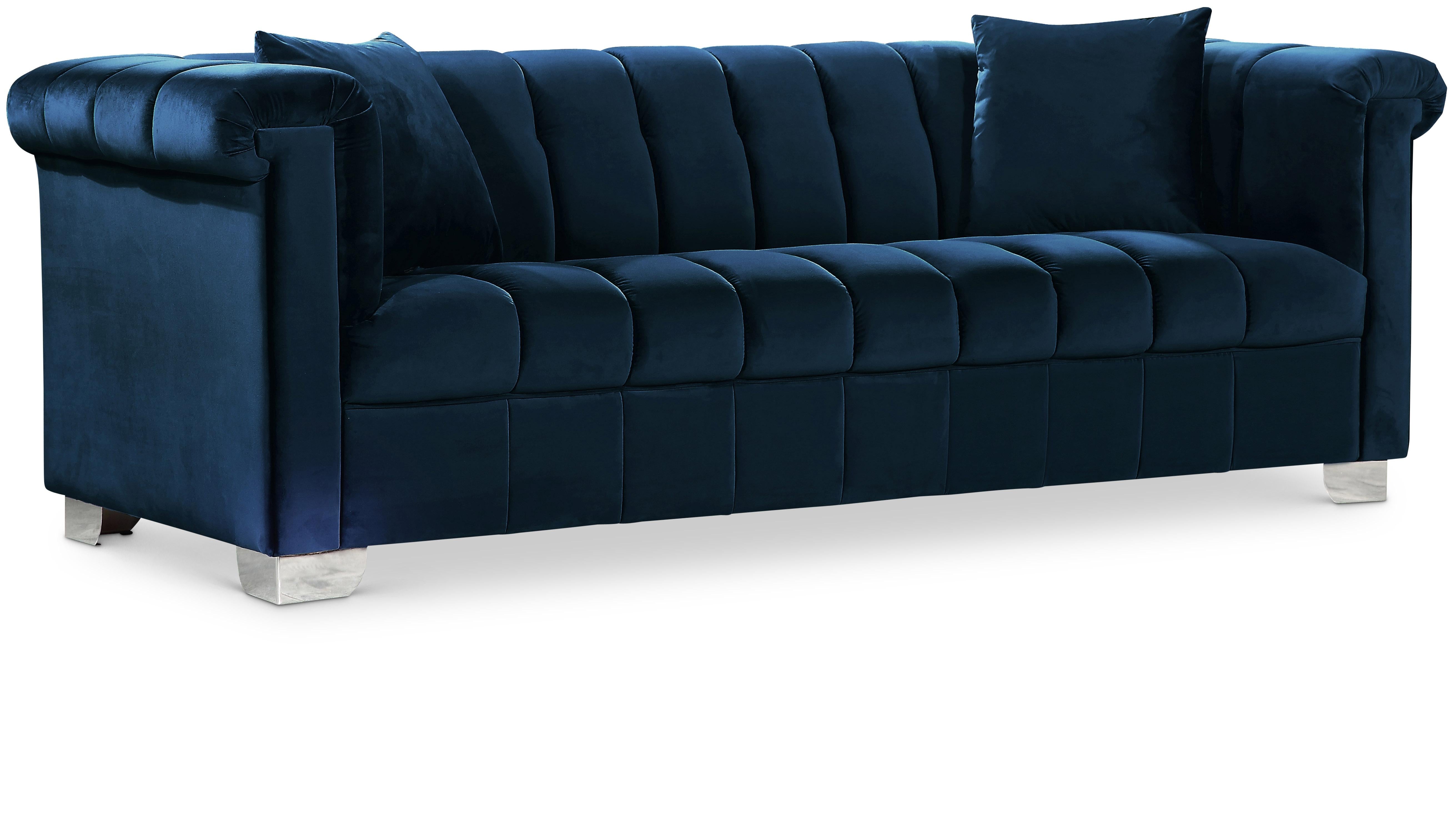 Kayla Navy Velvet Sofa - Luxury Home Furniture (MI)