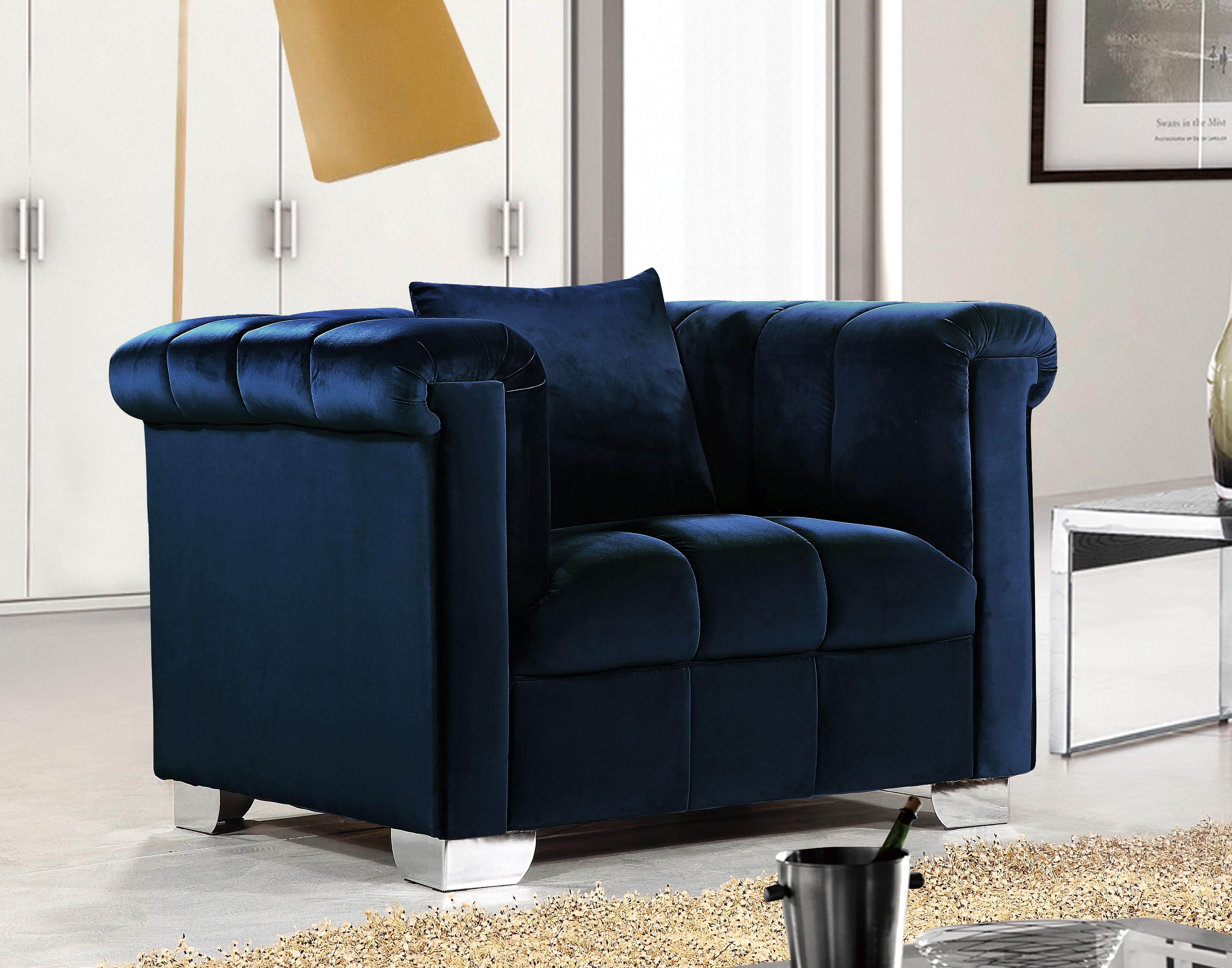 Kayla Navy Velvet Chair - Luxury Home Furniture (MI)